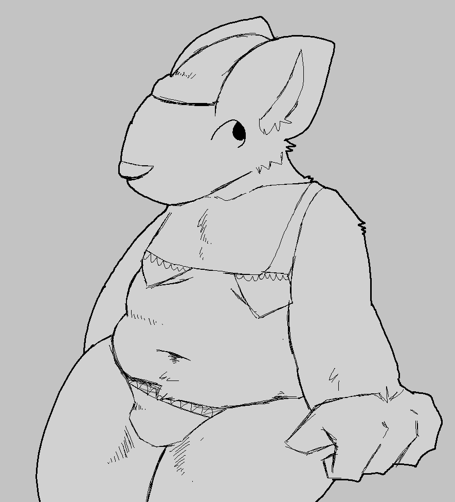 1boy anthro black_and_white chubby chubby_anthro chubby_male fat fat_rolls furry hat lingerie male rasva rat rottarat solo solo_anthro solo_male uncolored