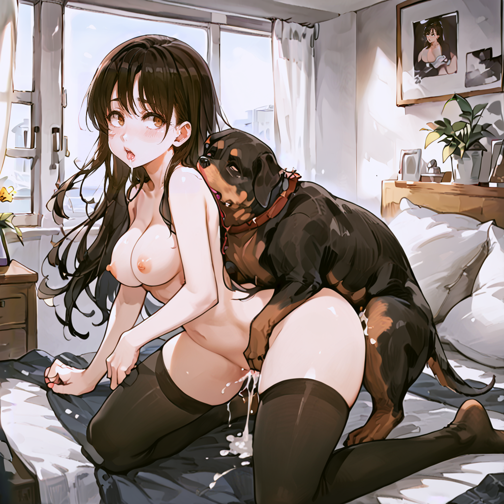 1dog 1girls ai_generated lazor tagme zoophilia