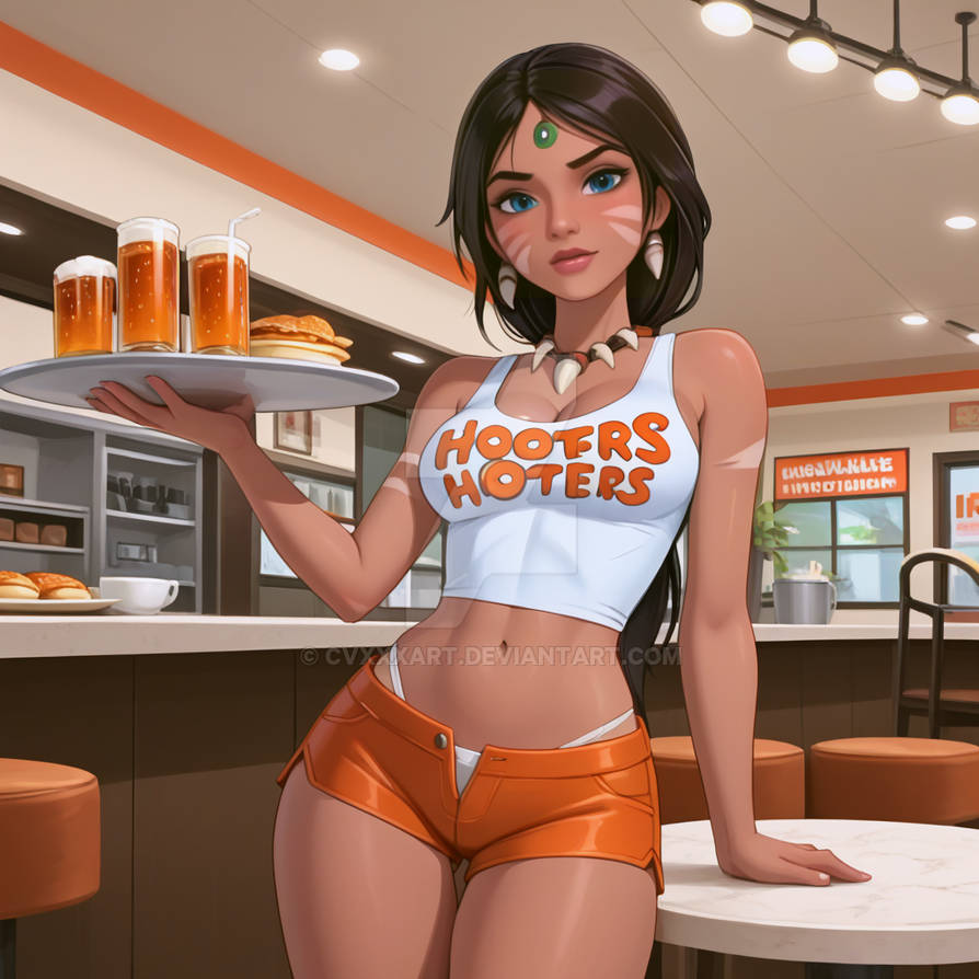 1girls ai_generated black_hair black_hair_female cvxxxart dark-skinned_female dark_skin deviantart ear_piercing ear_piercings ear_ring ear_rings earring earrings female forehead_gem forehead_jewel gem_on_forehead hooters hooters_uniform jewel_on_forehead league_of_legends looking_at_viewer nidalee riot_games skimpy skimpy_clothes skimpy_costume skimpy_underwear skimpy_uniform tied_hair tribal_markings tribal_tattoo tribal_tattoos watermark