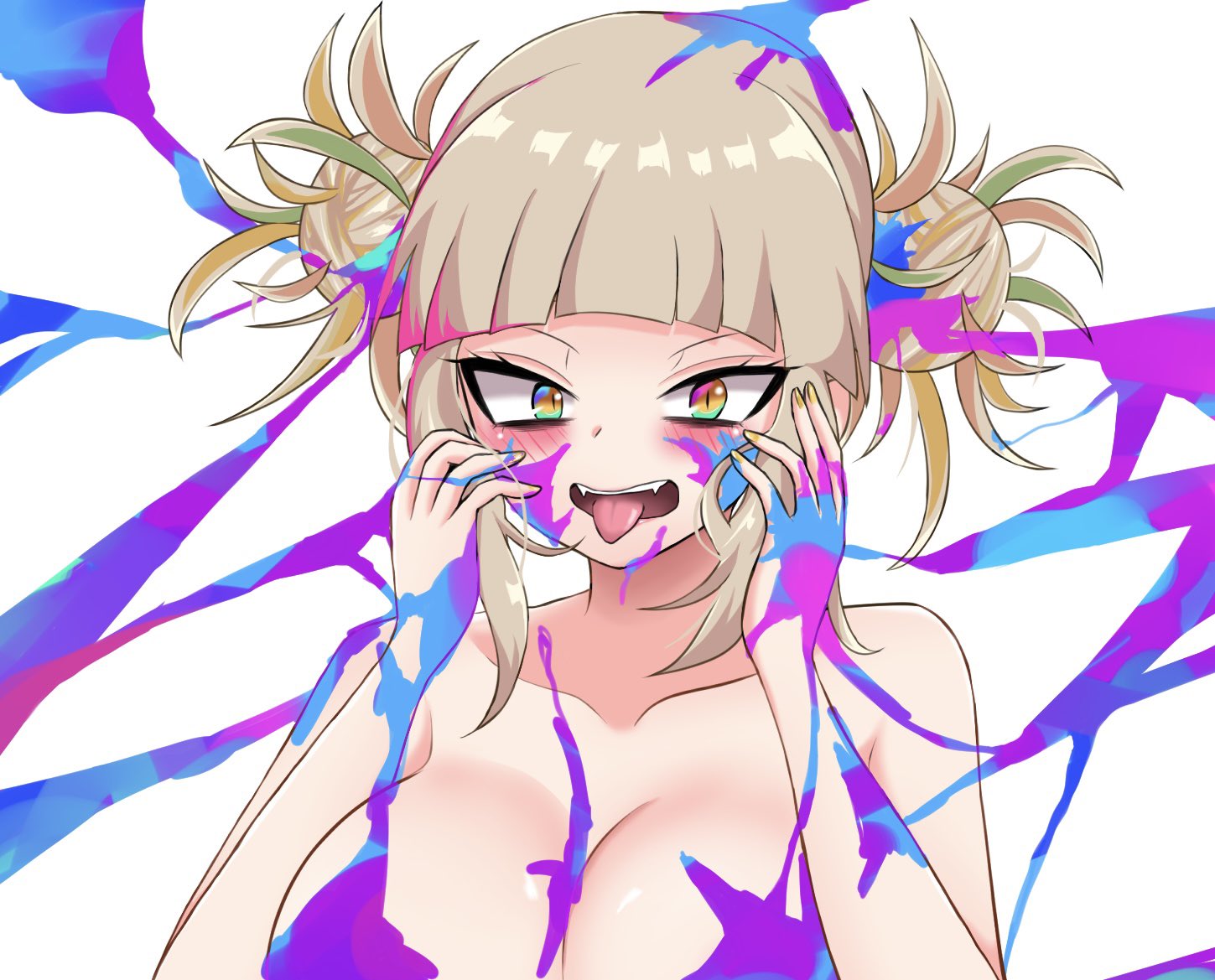 bare_breasts bare_shoulders blonde_hair blonde_hair_female completely_naked completely_naked_female completely_nude completely_nude_female exposed_breasts exposed_shoulders fangs gold_eyes goo himiko_toga my_hero_academia naked naked_female nude nude_female slime solo solo_female solo_focus toga_himiko villain_0204 yellow_eyes