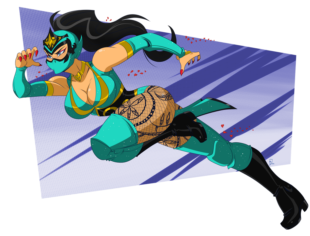 1girls blue_clothes breasts color_palette deviantart fanart female female_focus female_only female_wrestler great_dude human luchadora original original_art original_artwork wrestler wrestling wrestling_mask wrestling_outfit