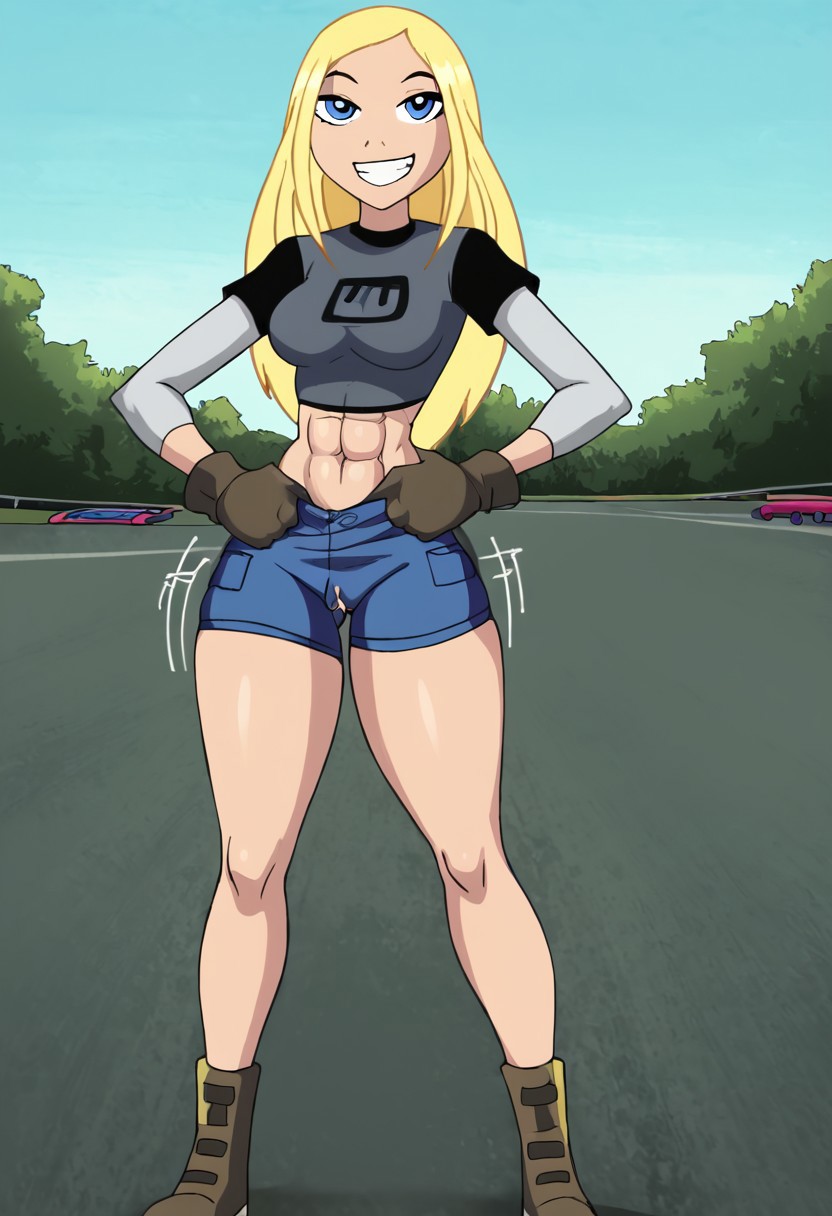 1girls big_ass big_breasts blonde_hair female female_only solo teen_titans terra_(dc)