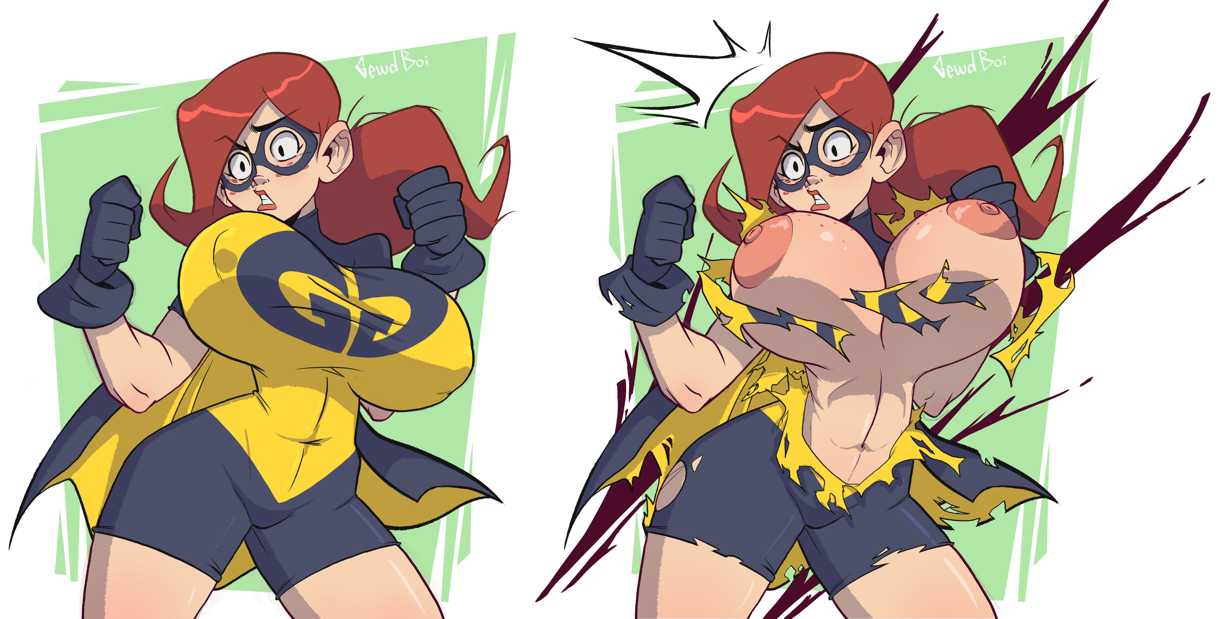1girls, audrey page, breasts, female, gewd-boi, golden girl, huge breasts, superheroine, tagme, the developing adventures of golden girl, wardrobe malfunction