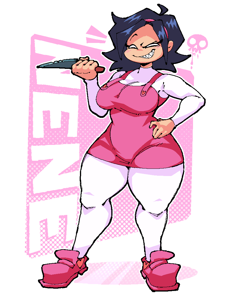 1girls, 2026, breasts, female, female only, fnf, friday night funkin, holding, holding knife, holding object, justeg33, knife, nene (newgrounds), newgrounds, pantyhose, thighs