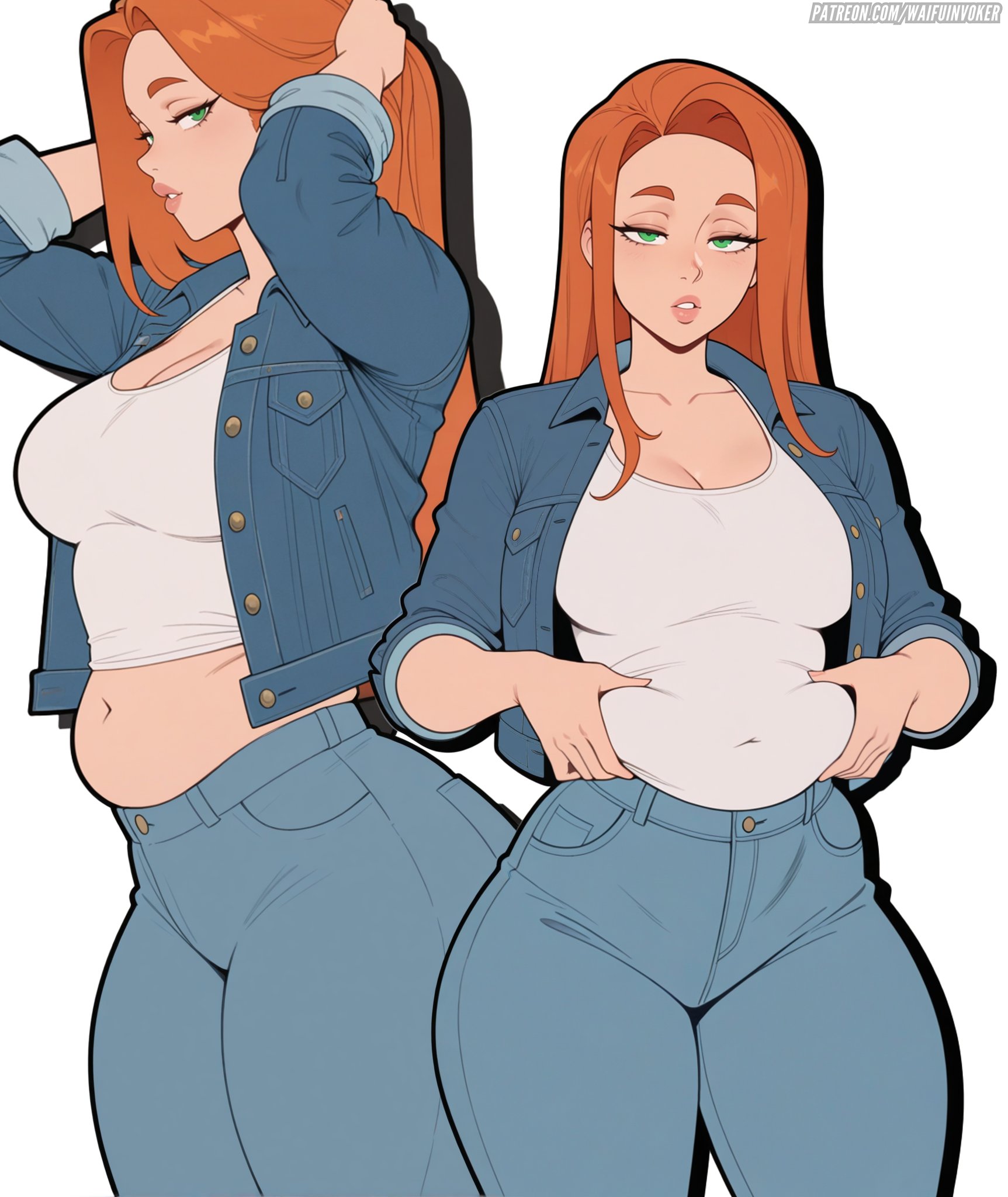 2d, 2d (artwork), 2d artwork, ai generated, atom eve, big boobs, big breasts, boobs, breasts, chubby, chubby female, clothed, curvy, curvy female, eyes, fat, fat female, female, female only, ginger, ginger female, ginger hair, green eyes, huge breasts, image comics, invincible, invincible (tv series), light skin, light-skinned female, lips, long hair, mature female, orange hair, pose, red hair, samantha eve wilkins, tagme, waifuinvoker