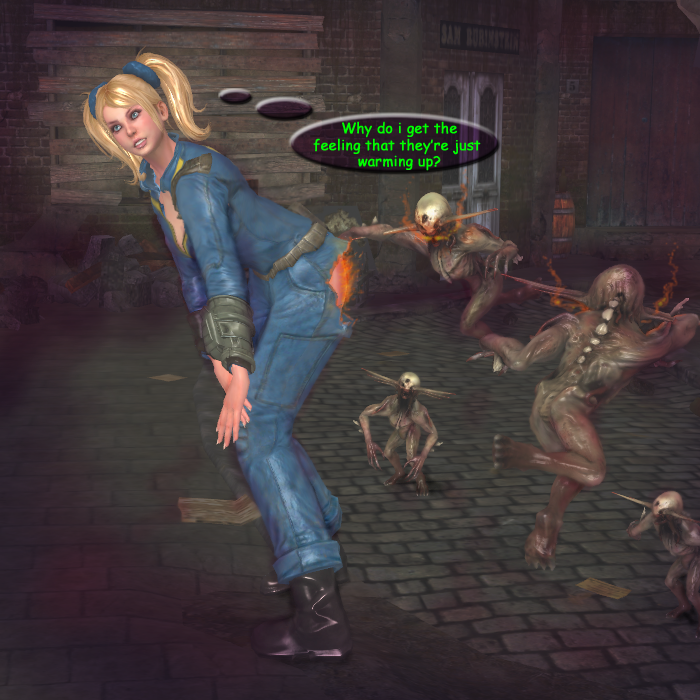 3d ass congolike fallout female human juliet_starling lollipop_chainsaw pip-boy vault_suit