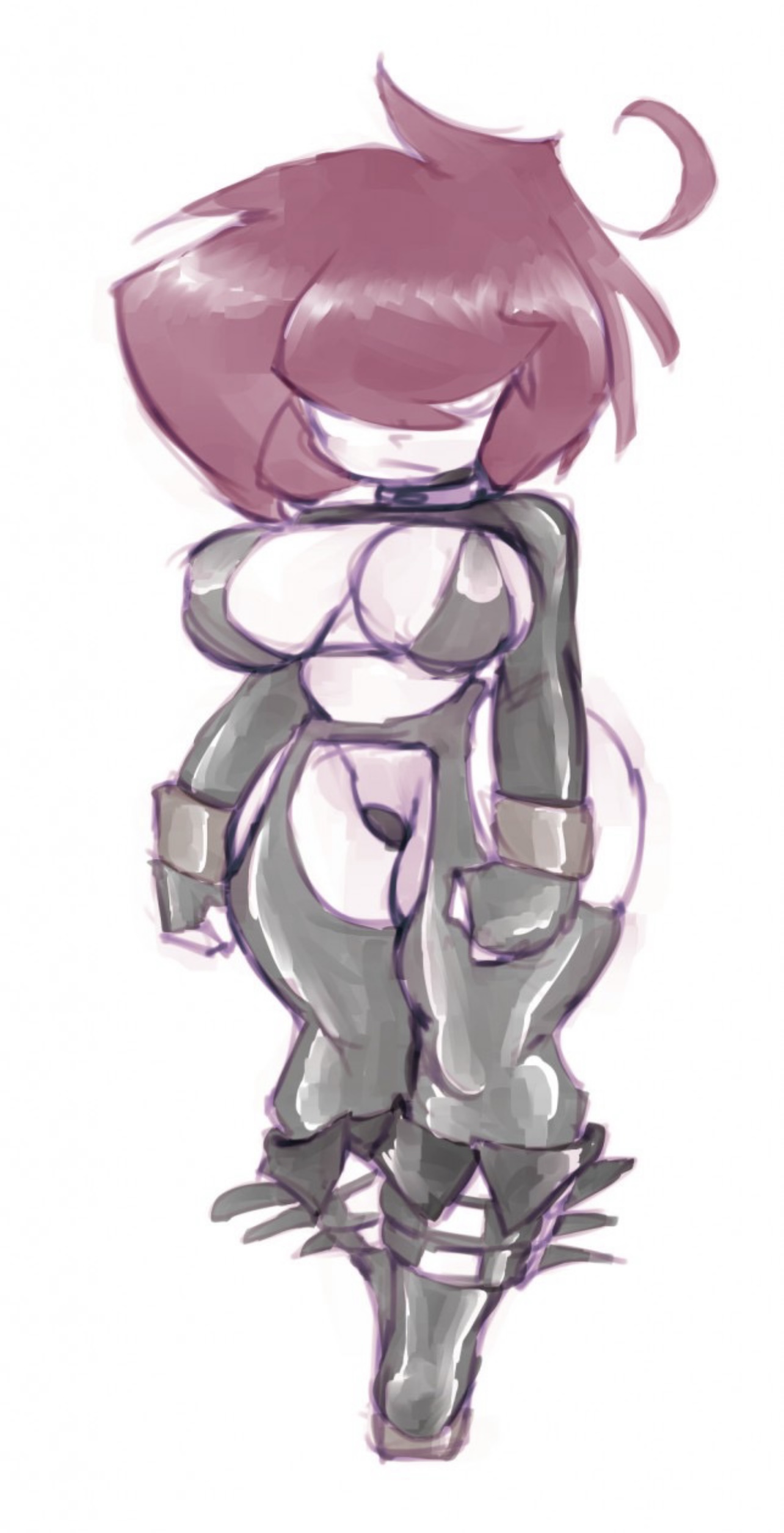 bigdad, busty, cleavage, cut out bikini, cute, gaz membrane, invader zim, shortstack, thicc gaz, thigh cutout