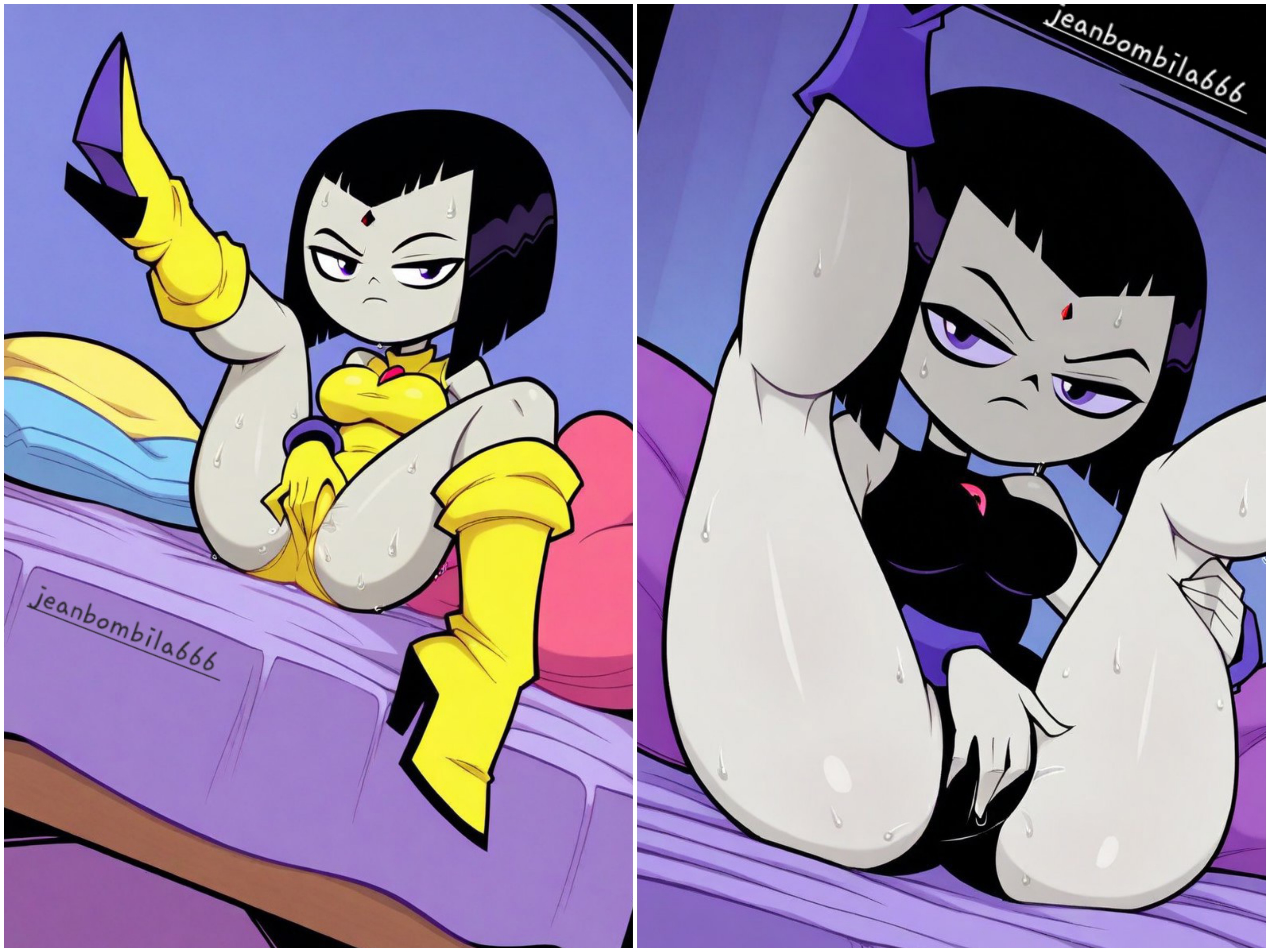 1girls, ai generated, ass, ass focus, cartoon network, cum in ass, dc, dc comics, female, female only, jeanbombila666, lady legasus, male/female, masturbation, raven, raven (dc), solo, teen titans, teen titans go