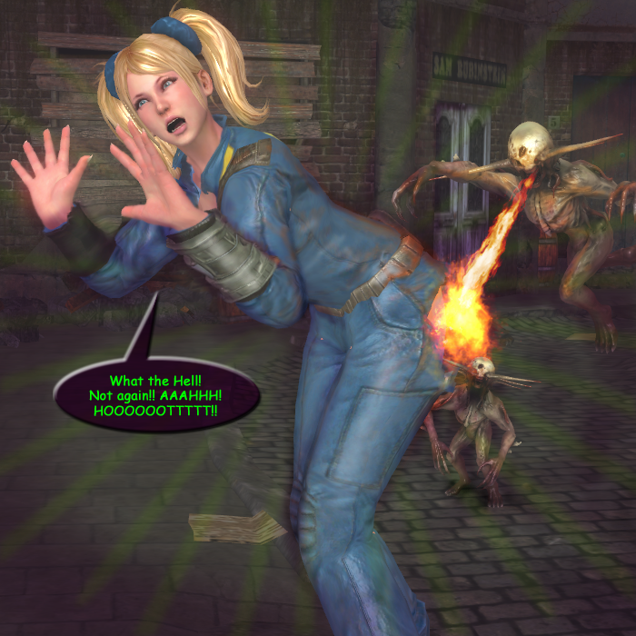 3d ass congolike fallout female human juliet_starling lollipop_chainsaw pip-boy vault_suit