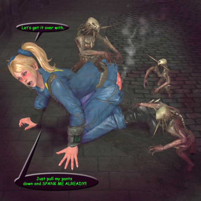 3d ass congolike fallout female human juliet_starling lollipop_chainsaw pip-boy vault_84 vault_suit