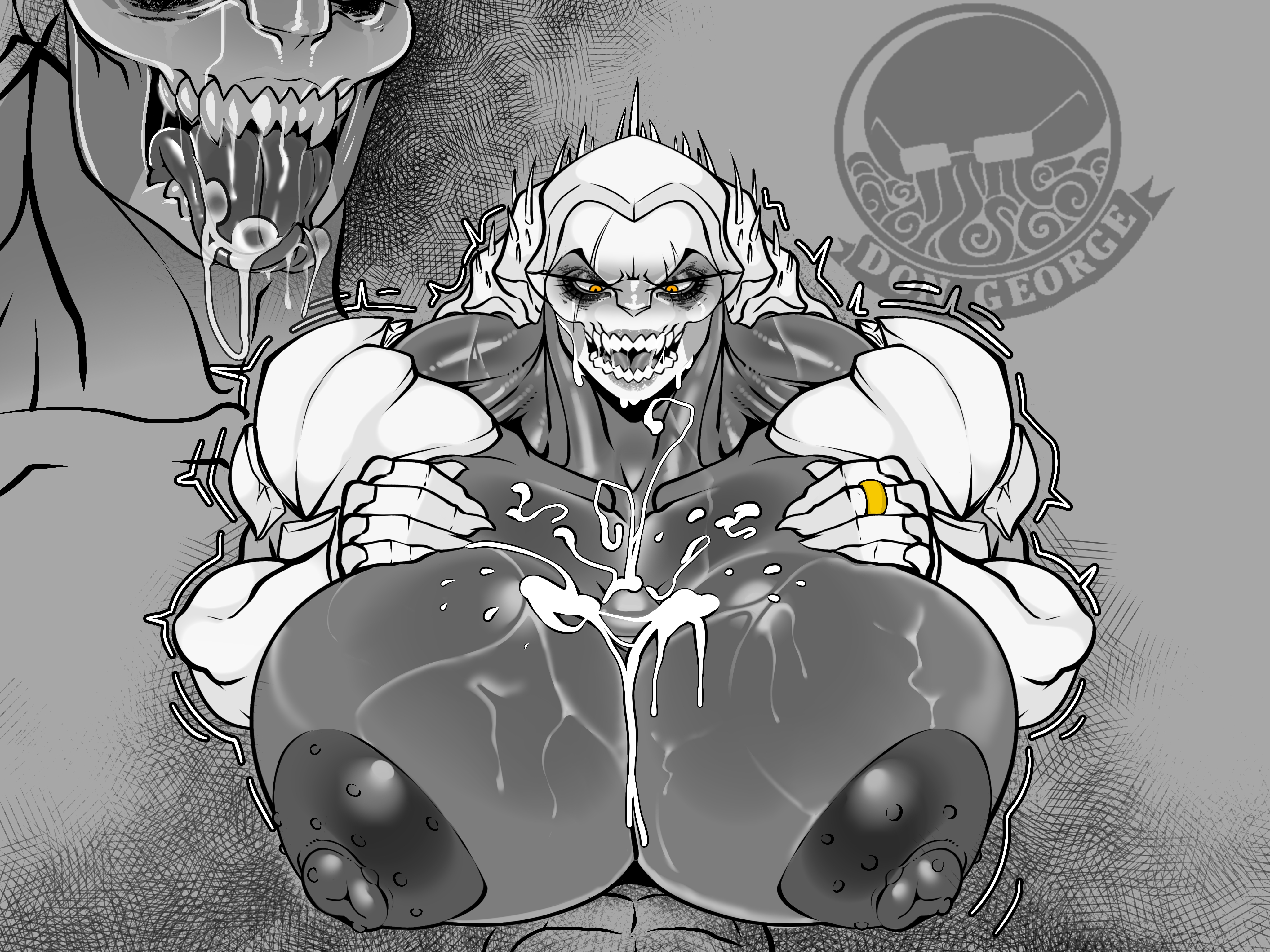 anus, berserker (gears of war), big breasts, bodily fluids, breasts, cowgirl position, don george, dongeorgep, duo, epic games, female, femdom, from front position, gears of war, genitals, hi res, huge breasts, human, humanoid, interspecies, lactating, locust (gears of war), male, male/female, mammal, microsoft, nipples, nude, paizuri, penetration, penis, ring, sex, xbox game studios