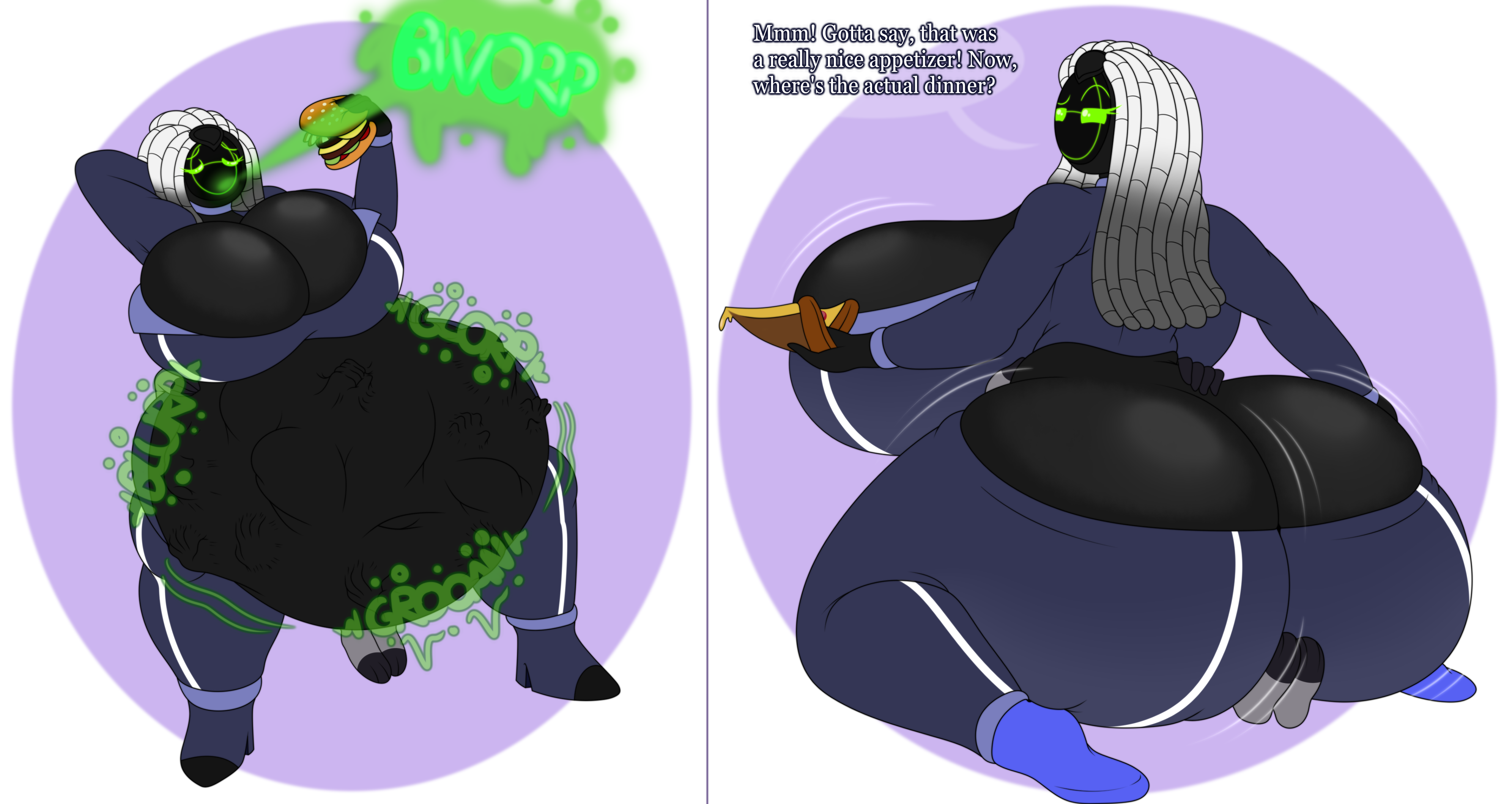 1boy, 1girls, amelia (mobiustheice), ass, ass expansion, big ass, big breasts, big butt, bob-omb, bob-omb girl, breasts, burping, cleavage, digestion, facesitting, female, female on top, female pred, furry, furry male, hand imprints, huge ass, huge breasts, huge butt, lucky bastard, male, massive ass, massive breasts, milf, mobiustheice, multiple prey, rumbling stomach, struggling, struggling prey, vore, vore belly, weight gain, wobble, wobbling ass