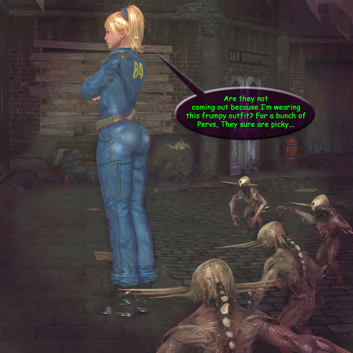 3d ass congolike fallout female human juliet_starling lollipop_chainsaw pip-boy vault_84 vault_suit