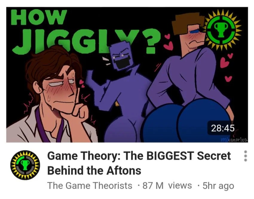 2025, blush, five nights at freddy's, game theory (channel), matpat, meme, michael afton, mixanprixa, purple guy (fnaf), screenshot edit, shitpost, tagme, thumbnail, youtube