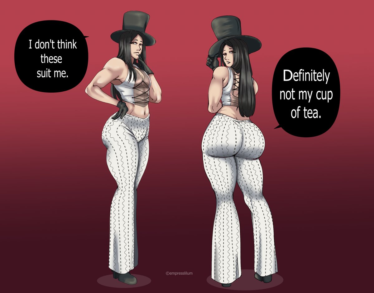 alternate costume, alternate outfit, alternate version at source, alternate version available, ass focus, big ass, empresslilum, flare pants, guilty gear, guilty gear strive, tagme, testament (guilty gear), top hat