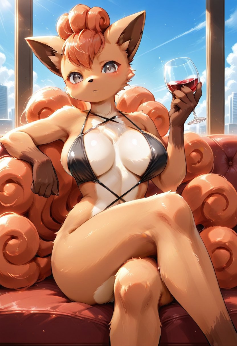 ai_generated cup_of_wine female furry furry_female medium_breasts micro_bikini pokemon pokemon_(species) pokephilia razhdeluxe vulpix
