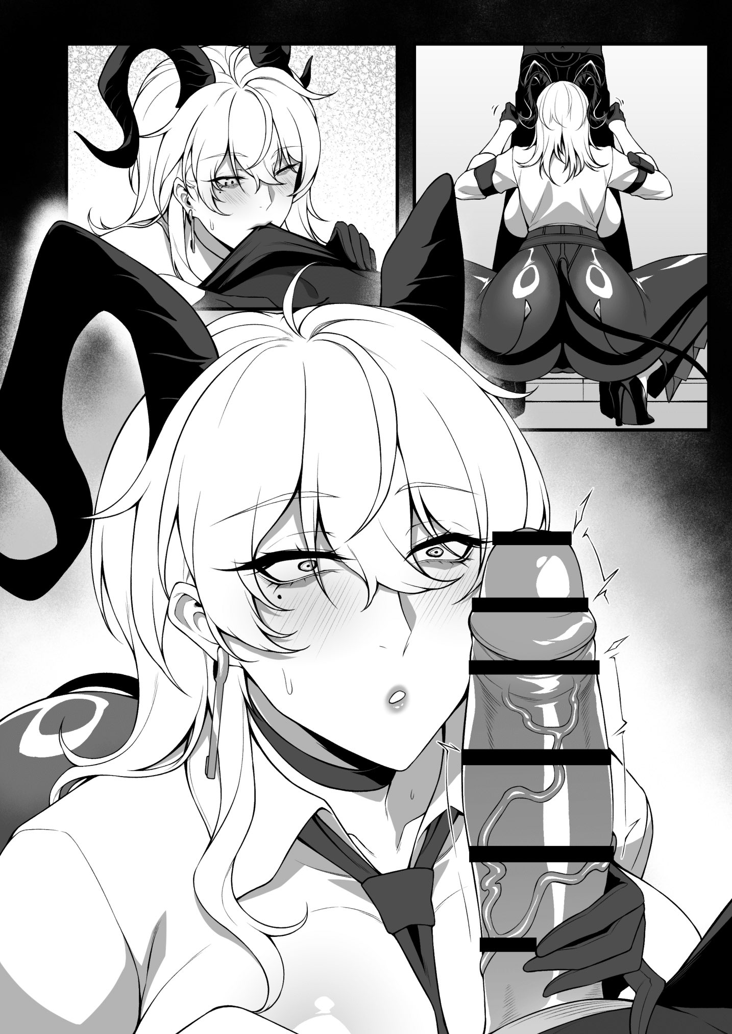 1boy, 1girls, ass, big ass, big breasts, big butt, big cock, big dick, big penis, blush, boob, breasts, censored, cero rains, clothed, clothes, clothing, cock, cock shock, cock worship, comic, dick, fat ass, fat butt, female, horns, imminent oral, imminent sex, larger female, male, male rover (wuthering waves), older female, penis, penis awe, rover (wuthering waves), shorter male, shorter male/taller female, smaller male, tail, taller female, thick ass, thick butt, tight clothing, unzipped pants, wuthering waves, younger male, zani (wuthering waves)