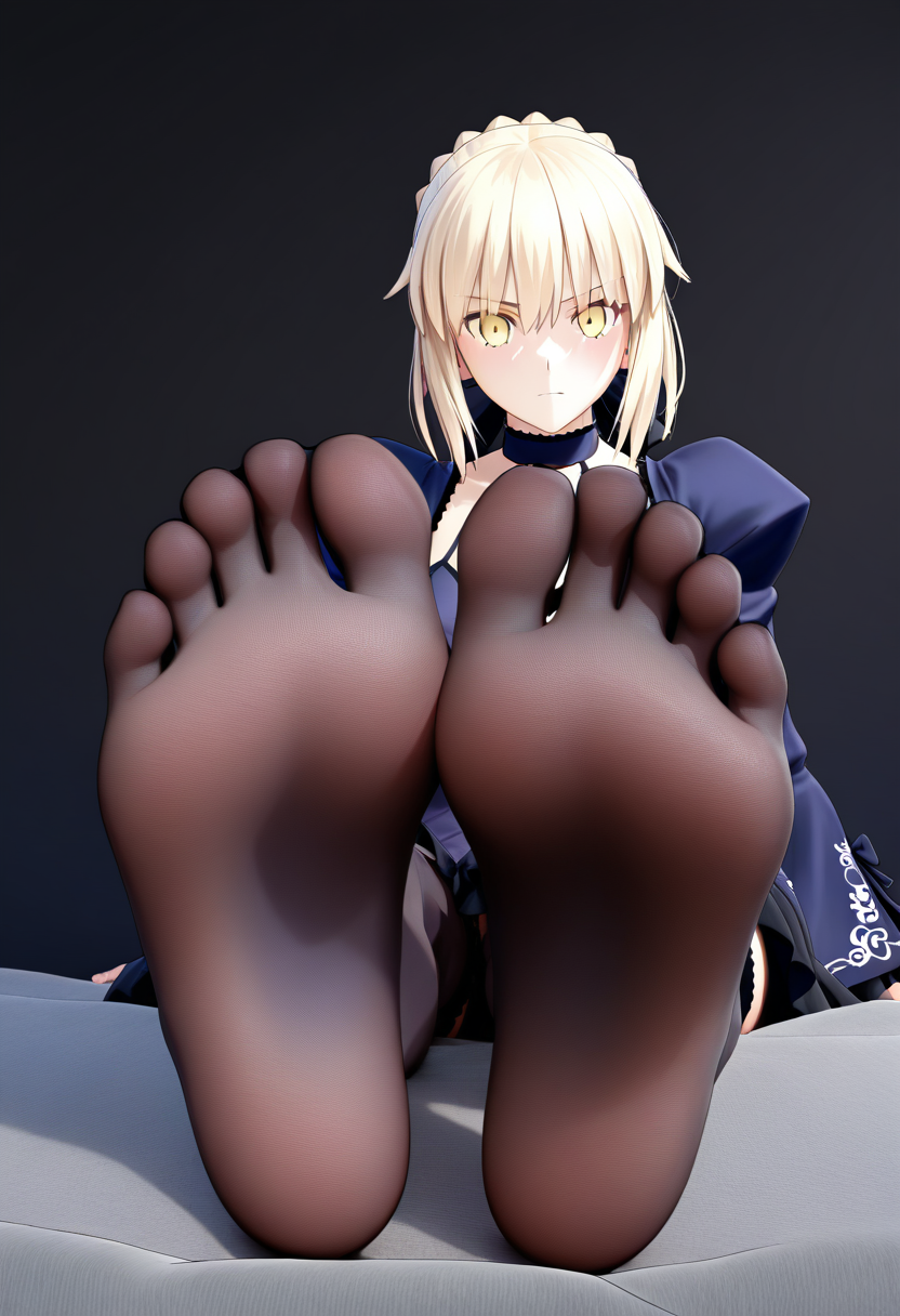 ai_generated fate_(series) feet saber_alter soles stockings