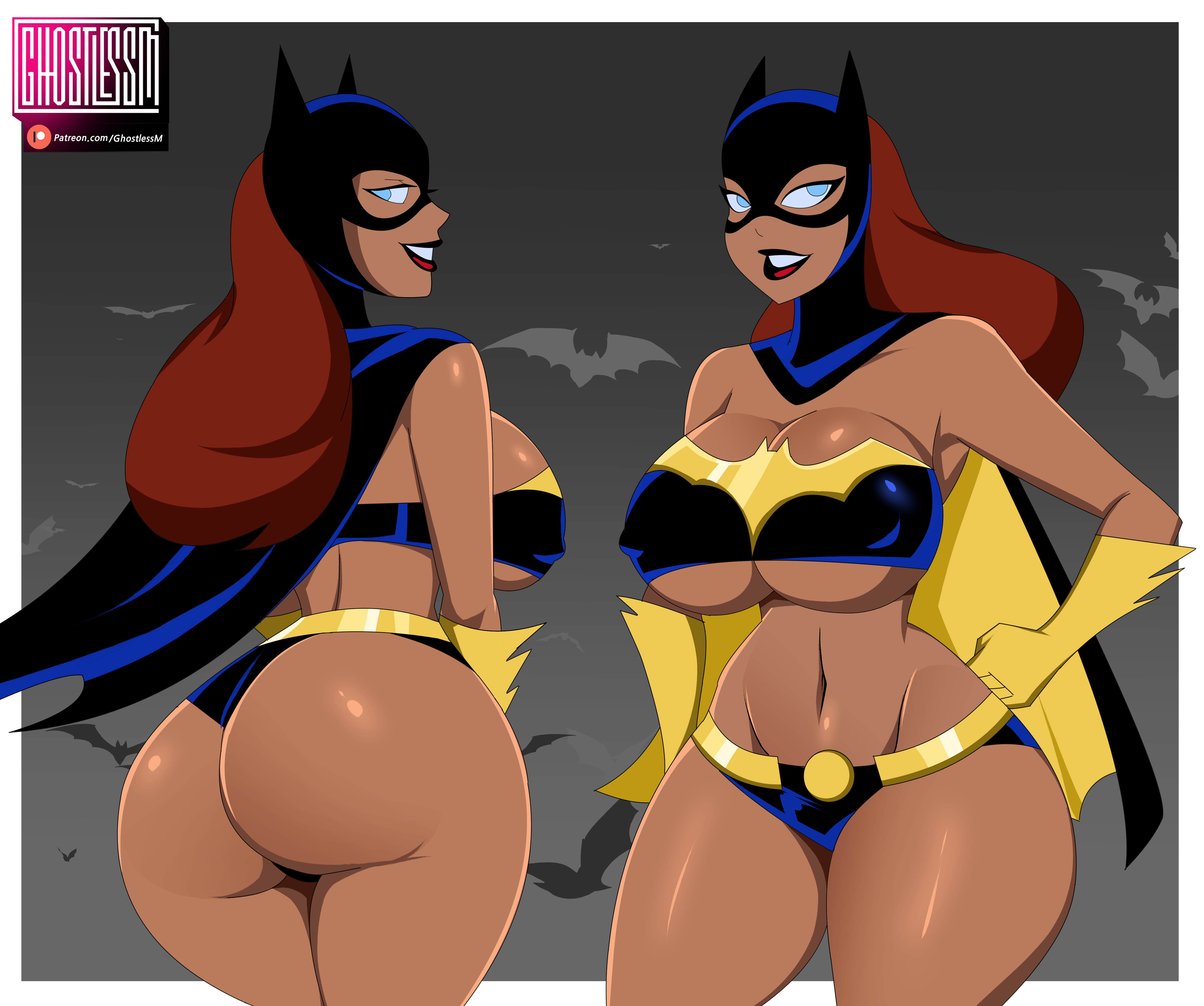 1girls, ass, barbara gordon, batgirl, batgirl (barbara gordon), batgirl (dcau), batman (series), batman: the animated series, big breasts, blue eyes, breasts, dc comics, dcau, female, female only, ghostlessm, huge ass, huge breasts, nipple bulge, skimpy, smile, solo, the new batman adventures, thick thighs, wide hips
