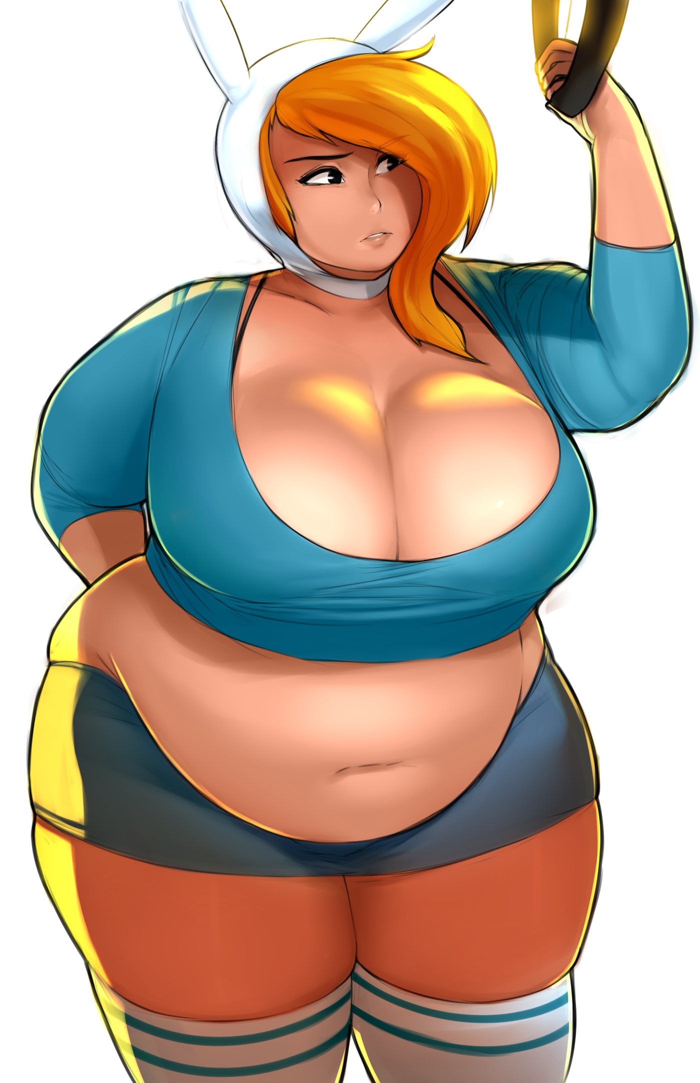 adventure time, big belly, big breasts, big thighs, breasts, chubby, chubby female, female, fionna the human girl, pewbutt