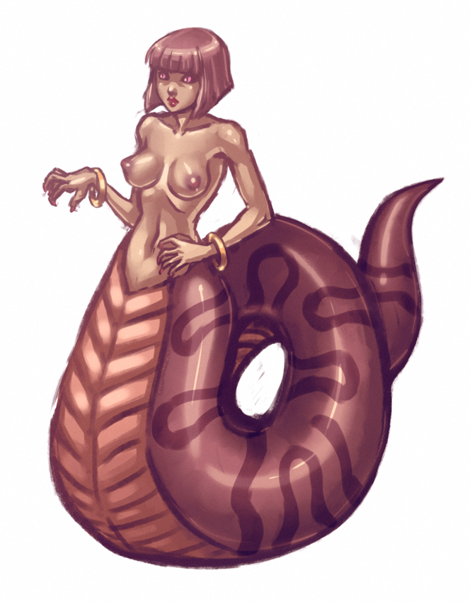 1girls breasts female isis_(ragnarok_online) lamia naga neryumo nipples ragnarok_online solo