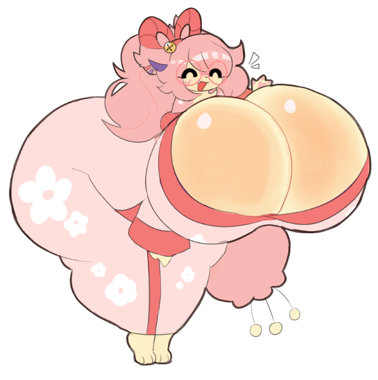 ass bigger than head, big ass, big breasts, breasts bigger than head, clothed, clothed female, hyper ass, hyper breasts, long hair, skitty, sleepysous