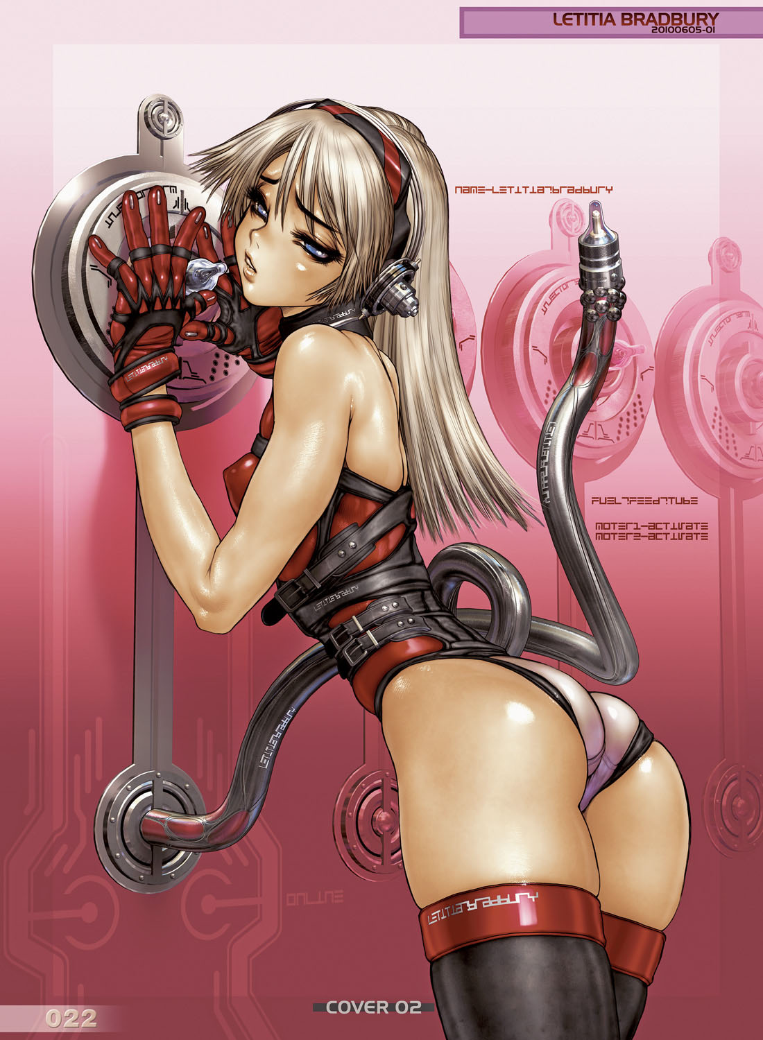 ass blue_eyes breasts character_name female greaseberries letitia_bradbury masamune_shirow mechanical_tentacles page_22 page_number shirou_masamune