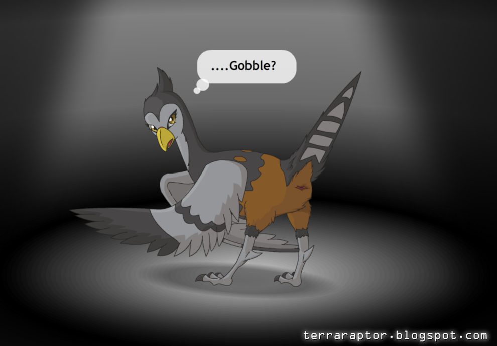 anatomically_correct animal_genitalia avian beak cloaca feathers female feral holidays nintendo pokemon presenting pussy solo standing terraraptor thanksgiving unfezant video_games wings