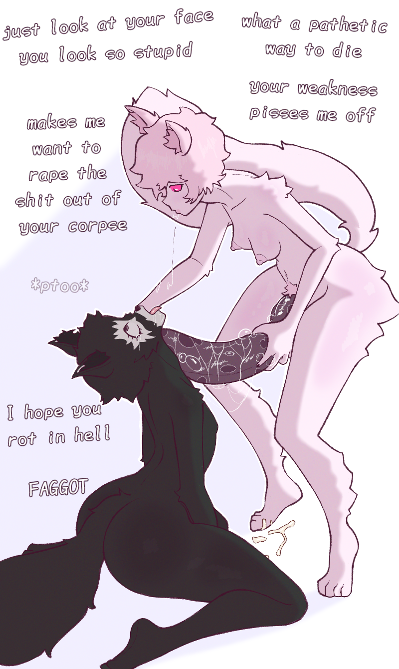 2boys ahe_gao big_ass champaanimation choked_to_death choking choking_on_cock choking_on_penis commission deep_penetration deepthroat dialogue disrespect excessive_saliva face_fucking fellatio femboy femboydom fluffy_ears fluffy_tail gengar girly_boy huge_ass huge_cock kneeling knot knotted_penis knotting male/male male_with_breasts nonconsensual original_character original_characters penis rape raped saliva sex sex_slave snuff spitting spitting_in_mouth strangling tongue_out