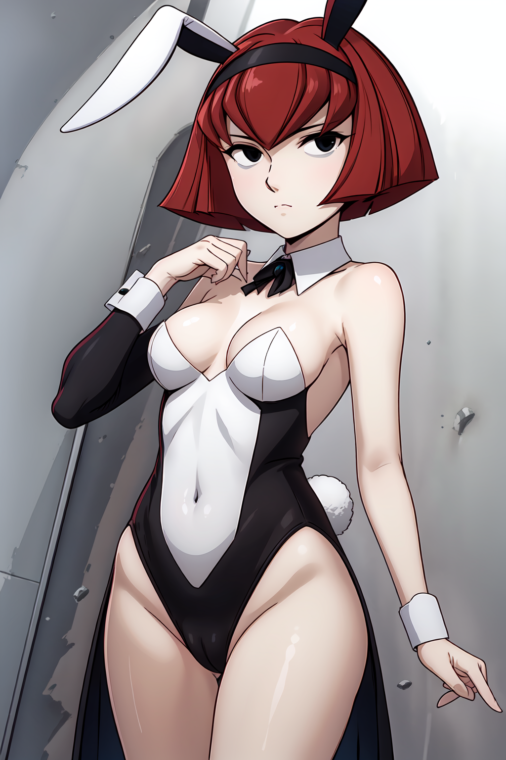 ai_generated android breasts bunnysuit cameltoe cleavage one-piece_swimsuit r._dorothy_wayneright robot robot_girl the_big_o