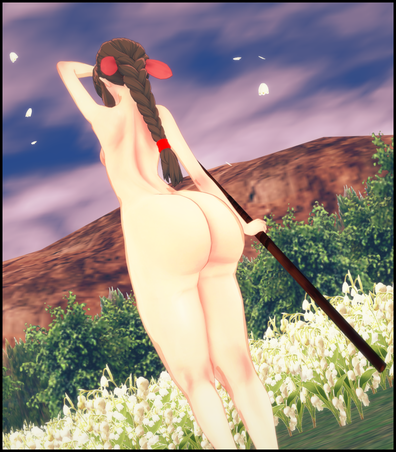 1girls aerith_gainsborough amanwithnoplan ass big_ass final_fantasy final_fantasy_vii huge_ass naked nude outdoors