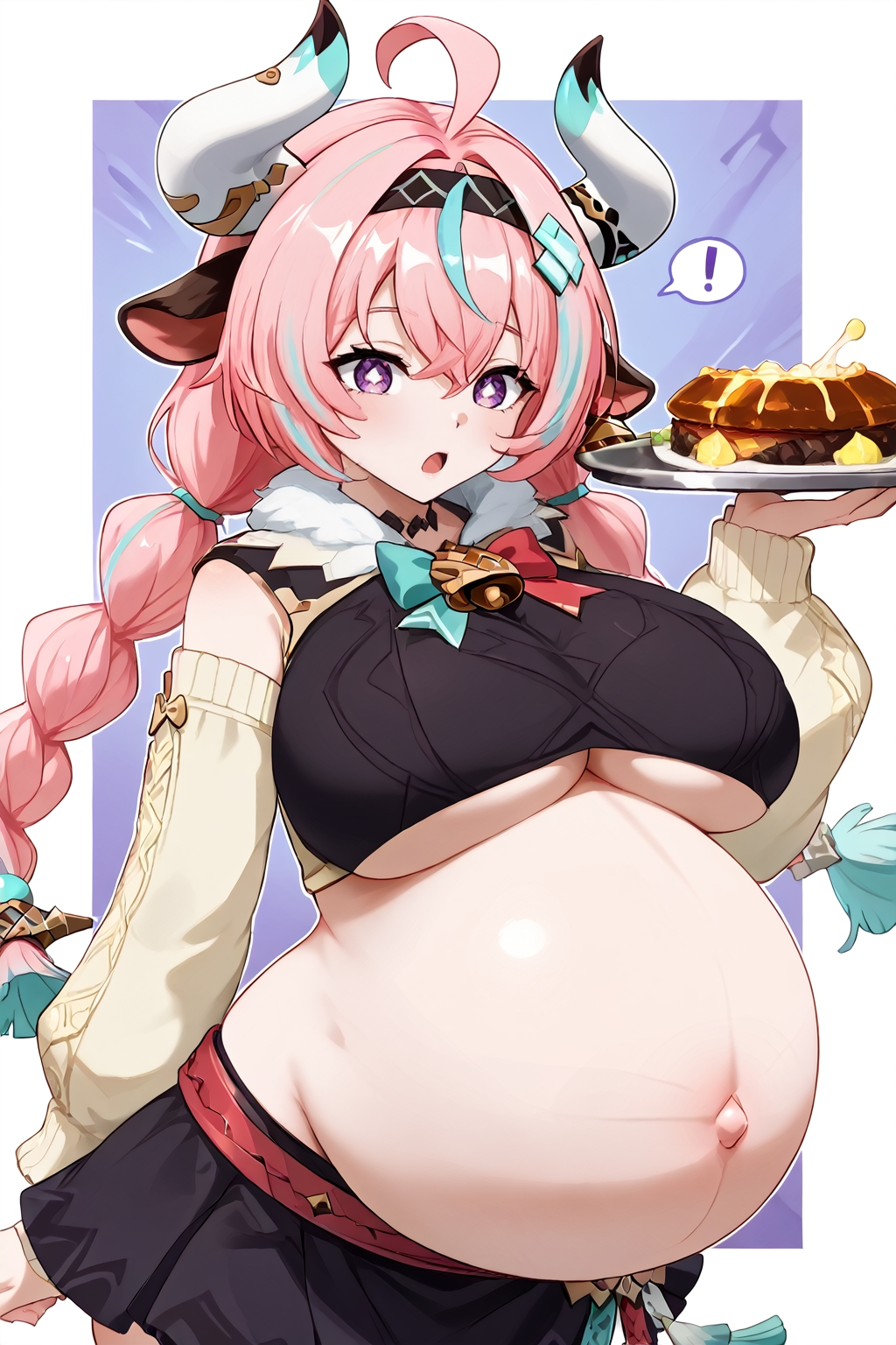 1female 1females 1girls belly belly_button breasts exposed_belly exposed_belly_button exposed_pregnant_belly female female female_focus female_only genshin_impact hoyoverse light-skinned_female light_skin mihoyo mihoyo_technology_(shanghai)_co._ltd. missicake natlan_girls pink_hair pink_hair_female pregnant pregnant_female pregnant_sex purple_eyes purple_eyes_female solo solo_female solo_focus standing taco thick_thighs thighs varesa_(genshin_impact) wide_hips