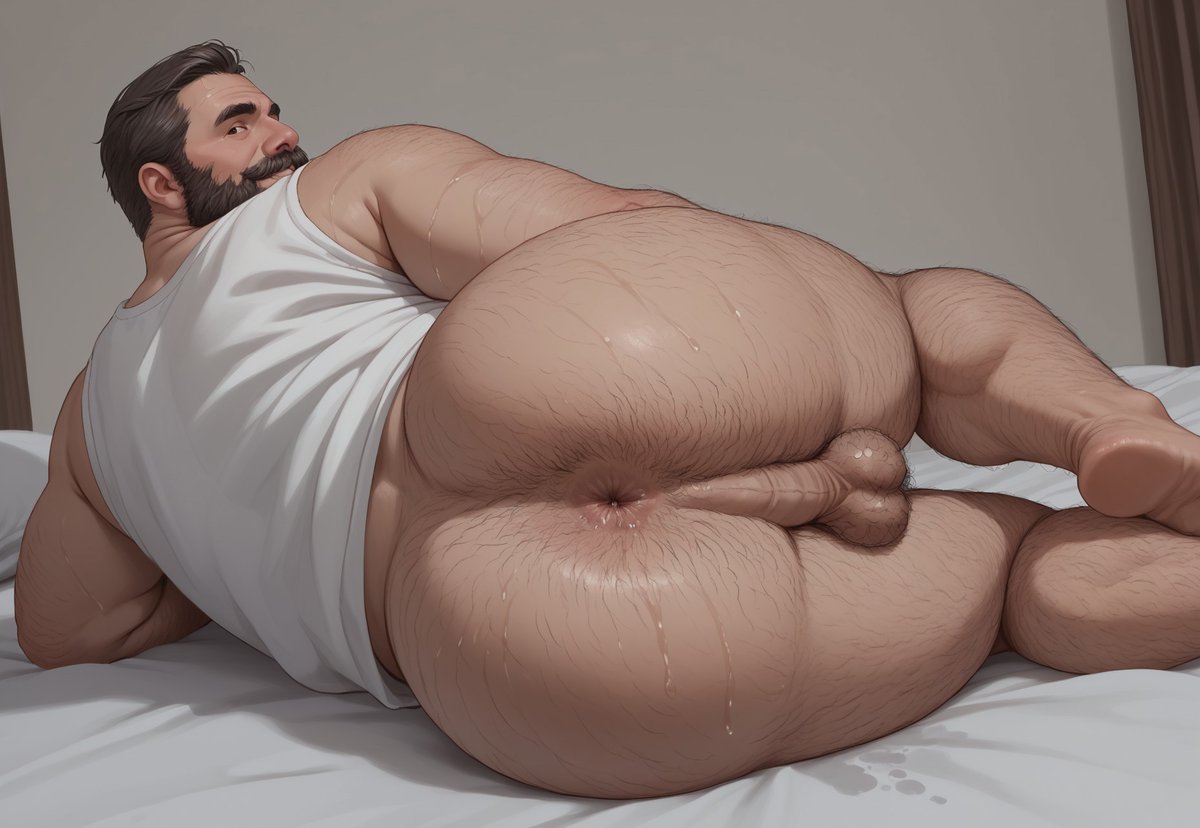 ai generated, ass, big ass, daddy, dilf, gay, male, male only, okgobara, older male, showing ass