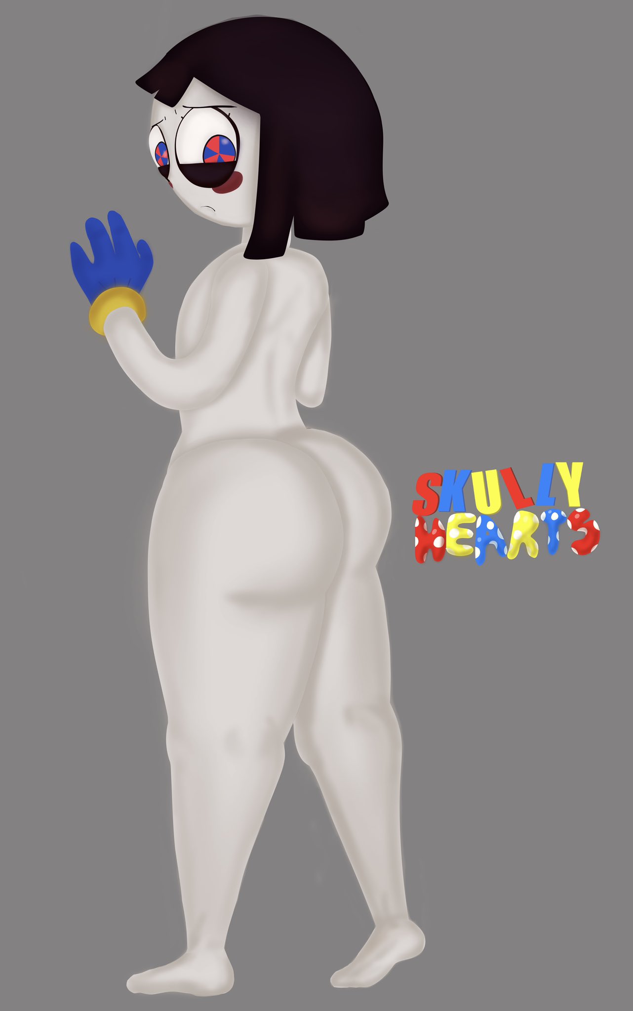 1girls 2024 2025 2d 2d_(artwork) barefoot clown clown_girl dialogue fast_food fast_food_employee fat_ass feet female full_body glitch_productions grey_background huge_ass jpeg jpg looking_back nake naked nervous nudity pomni pomni_(spudsy's) pomni_(tadc) pomni_(the_amazing_digital_circus) short_hair skullyhearts solo solo_female tagme the_amazing_digital_circus toes white_skin white_skinned_female