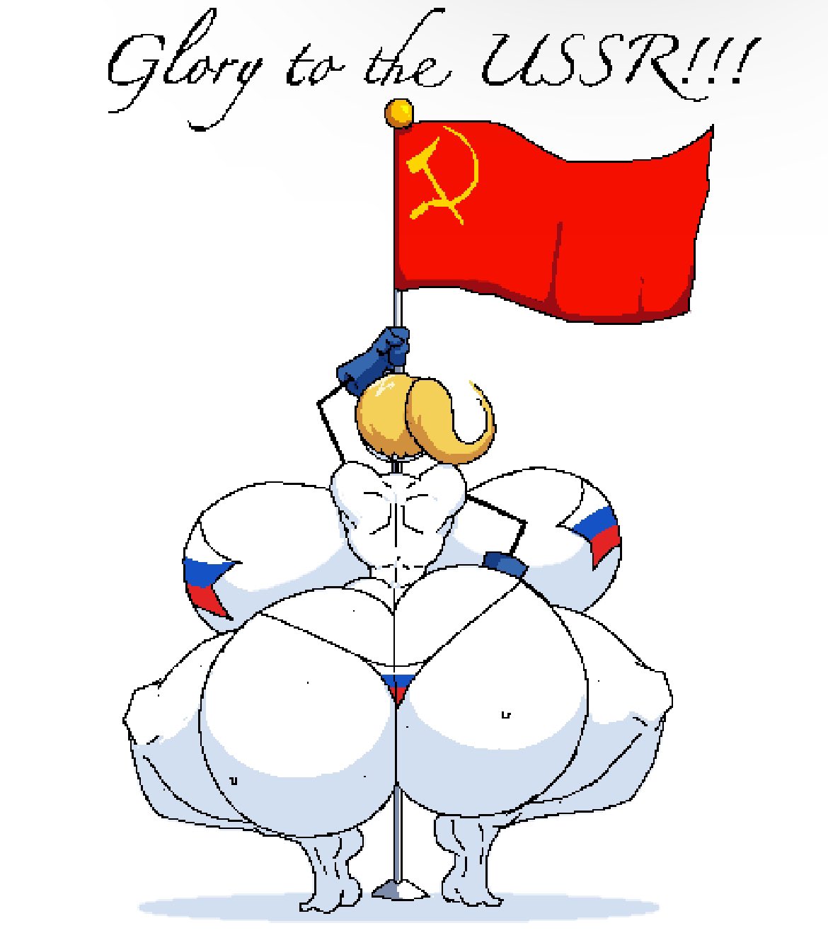 1girl 2025 ass_focus backboob big_ass big_breasts bikini blonde_hair dr._vinschpinsilstein henry_stickmin_(game) huge_ass huge_breasts russian russian_girl small_bikini solo solo_female soviet_flag soviet_union tagme throwing_it_back turning_back twerk twerking varix