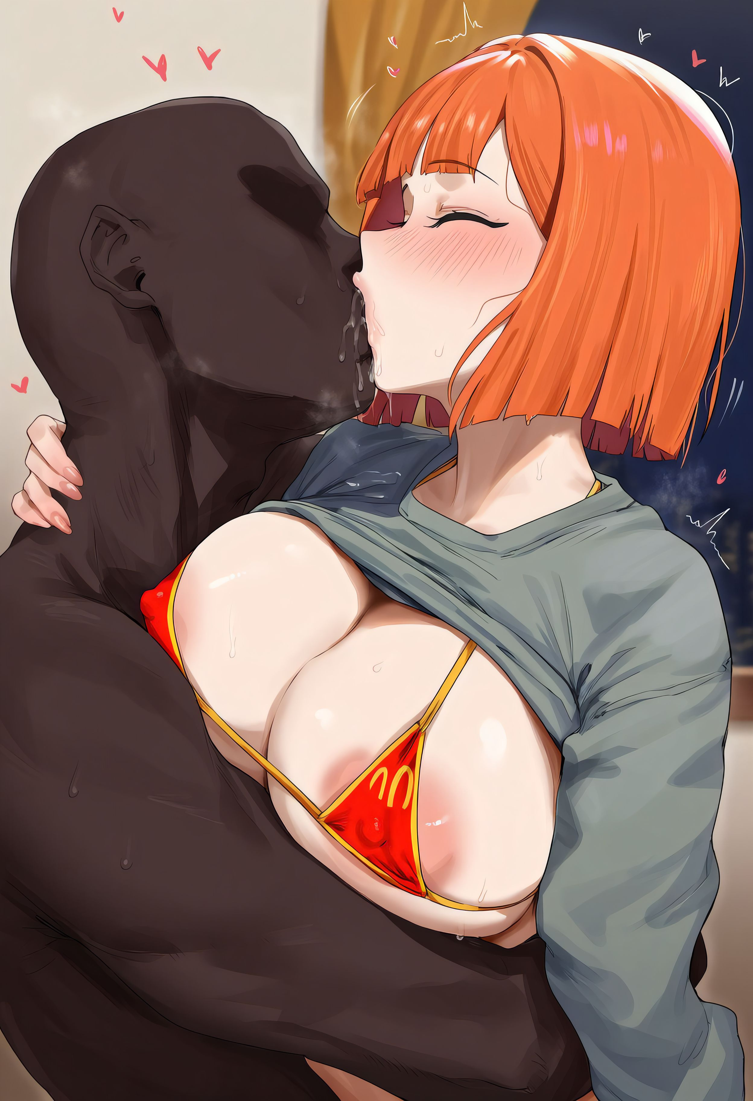 1boy, 1girls, 2d, ai generated, asian, asian female, asian milf, blacked redhead, cheating, cheating wife, dark-skinned male, female, gintoai, interracial, japanese female, light skin, light-skinned female, male, mature, mature female, mcdonald's, milf, mom (japanese mcdonald's commercial), netorare, ntr, png, yoru mac
