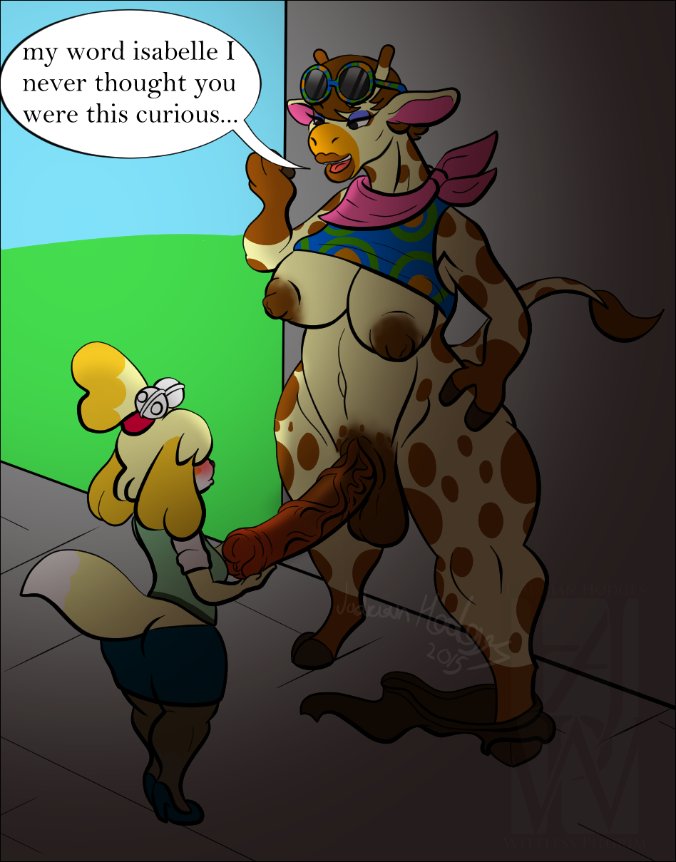 animal_crossing animal_genitalia animal_penis anthro balls breasts dickgirl equine equine_penis fur furry futa_on_female futanari giraffe gracie_(animal_crossing) herm horsecock horsecock_futanari huge_cock intersex isabelle_(animal_crossing) large_penis mammal nintendo penis size_difference wittless-pilgrim