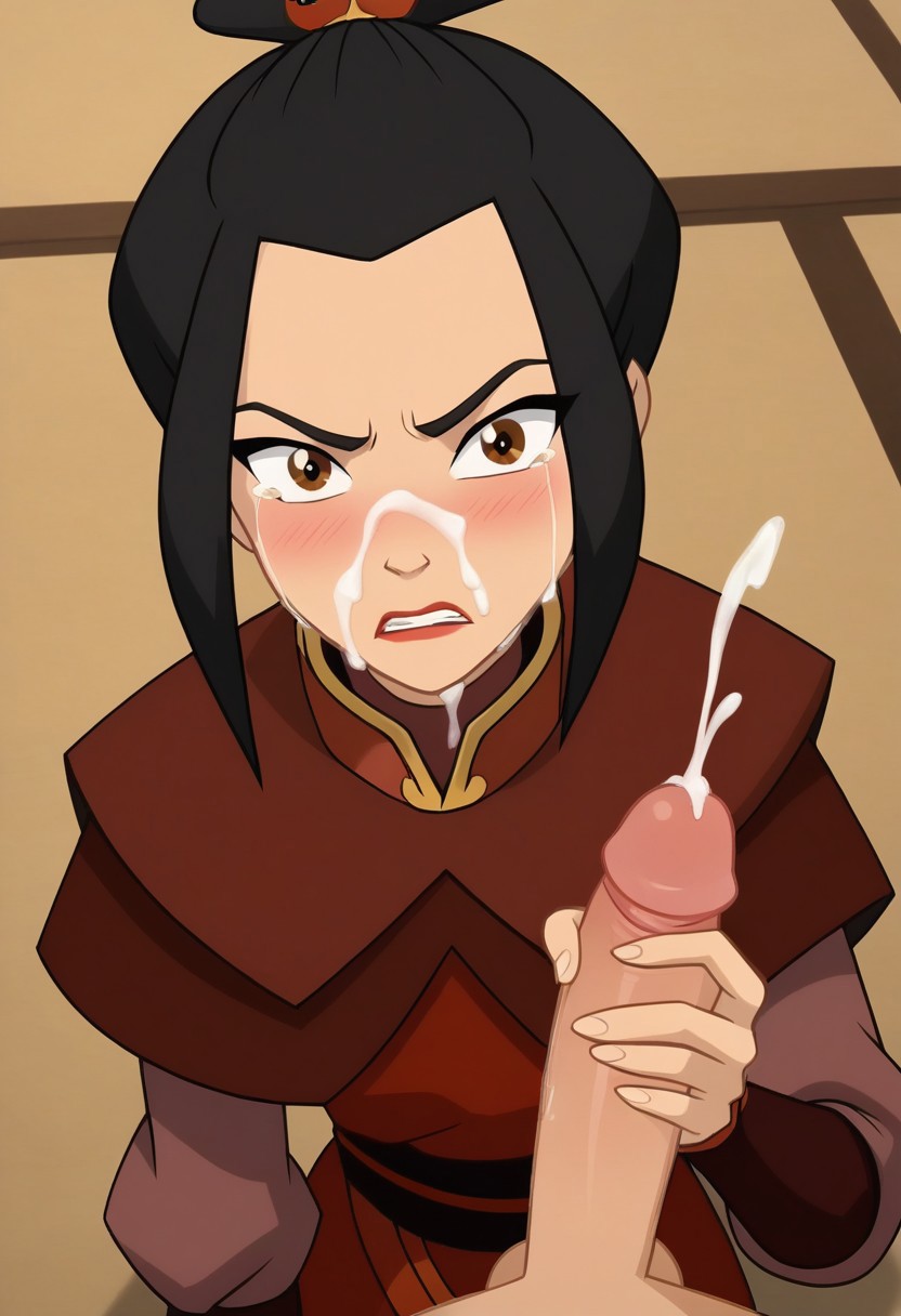 ai_generated avatar_legends avatar_the_last_airbender azula crying crying_with_eyes_open cum cum_on_face facial handjob looking_at_viewer nickelodeon nw_th offscreen_character pov sex tears villainess