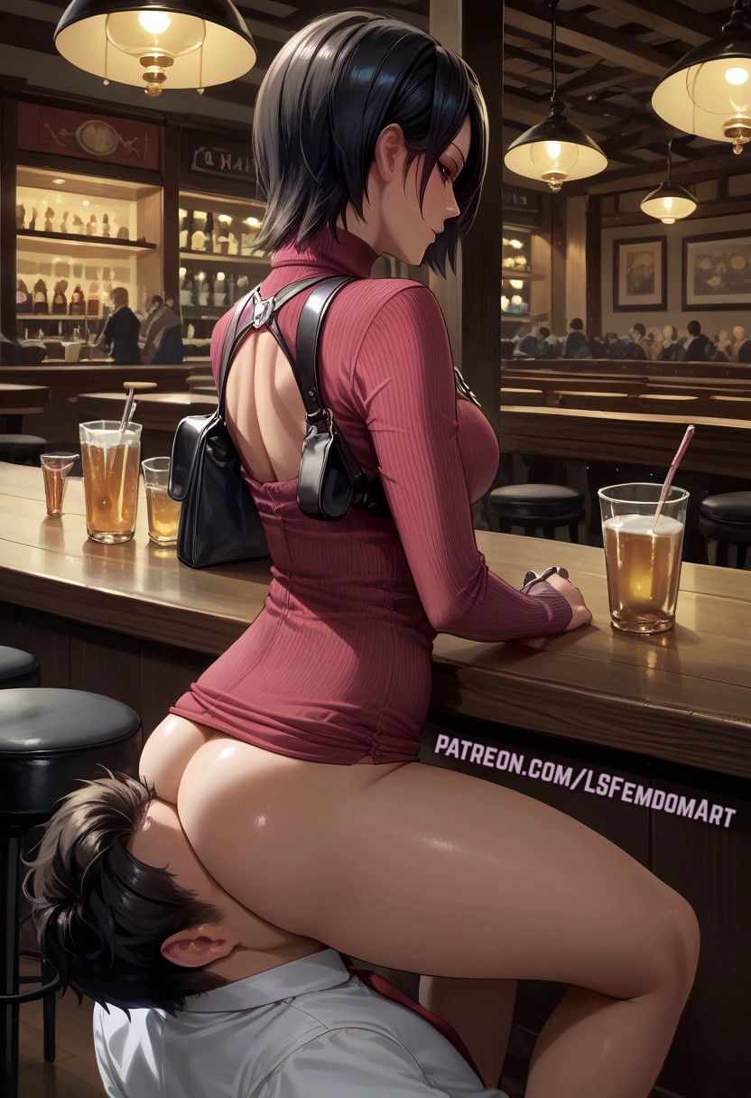 ada_wong ai_generated ass_on_face brown_hair dominant_female face_in_ass face_sitting facesitting female_domination female_supremacy femdom fetish human_chair human_furniture humiliation ignoring lsfemdomart resident_evil sitting_on_face sitting_on_person slave submissive_male