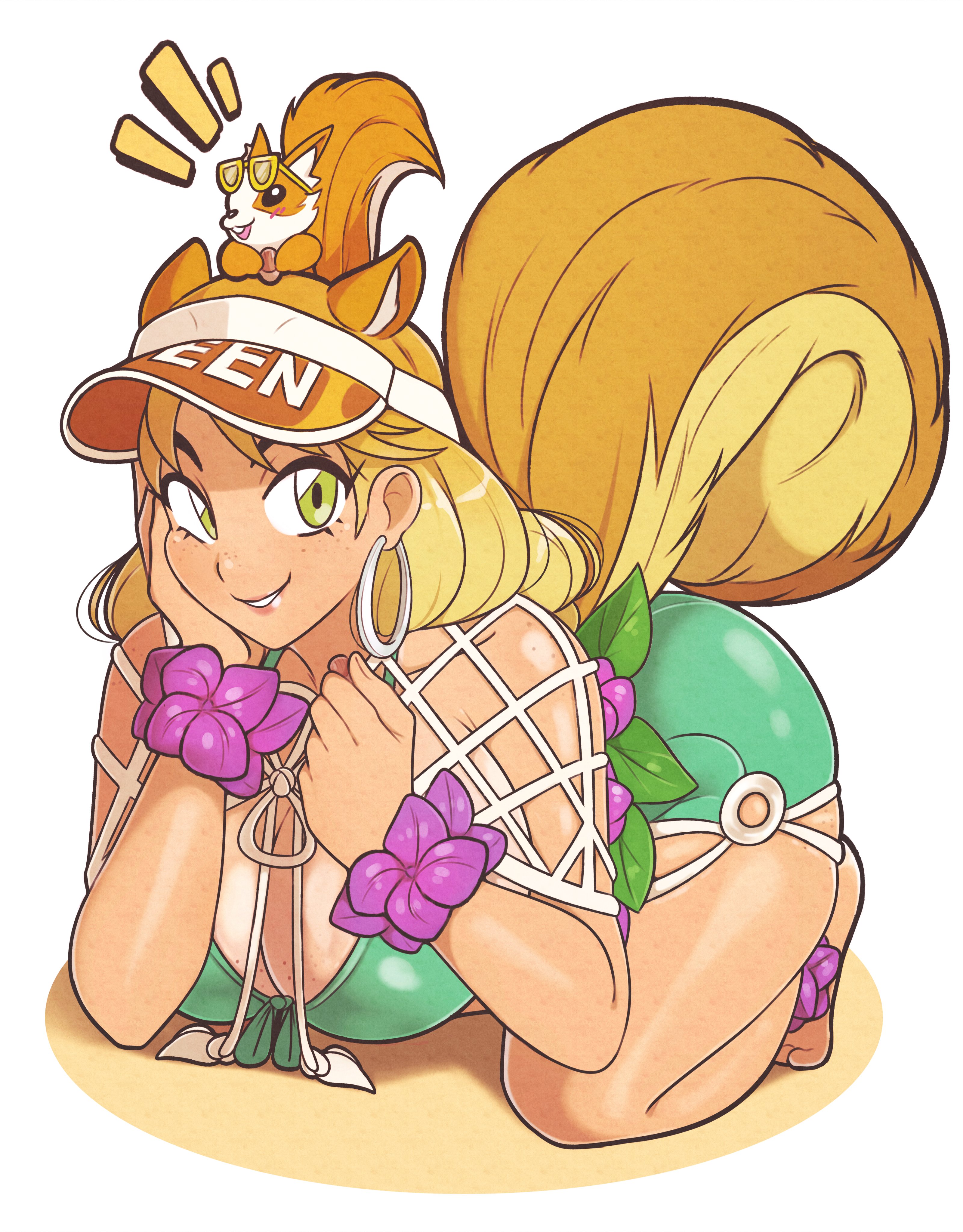 2d, big ass, big breasts, doreen green, female, female only, fully clothed, jeffmiga, marvel, marvel rivals, solo, squirrel girl (marvel rivals), squirrel girl (marvel), squirrel girl (sunshine squirrel), thick thighs, tippy-toe