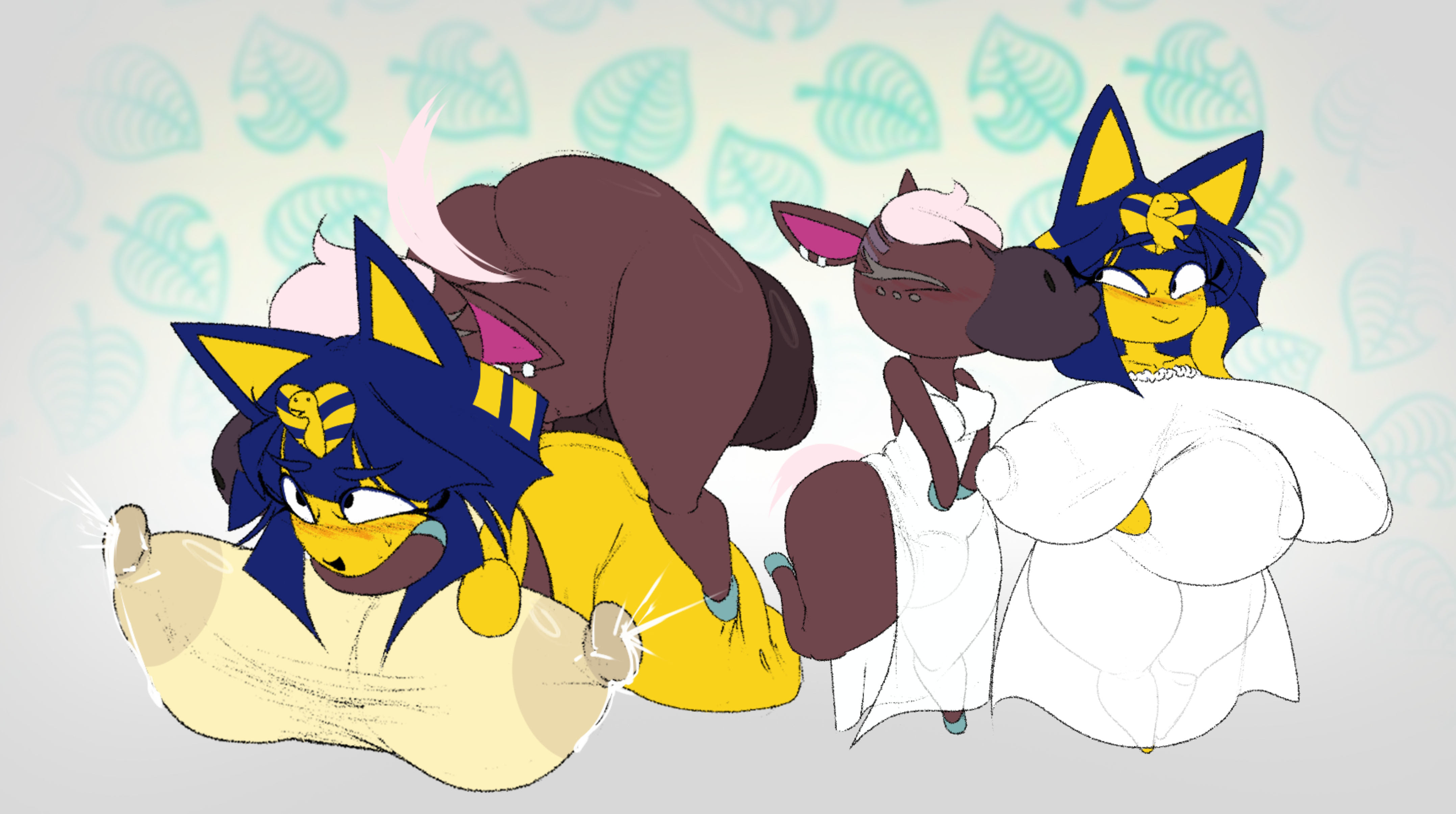 alternate version available, animal crossing, animal genitalia, ankha, balls, big ass, big balls, big breasts, big penis, blush, breasts size difference, cat, catgirl, cute, erect nipples, fat ass, fat cock, fucked from behind, fucking, futa, futanari, giant penis, horse, horse penis, horsecock, horsecock futa, huge breasts, huge cock, imminent sex, large breasts, large penis, liljuliax, marriage, married, married couple, massive penis, mikulazo chan, nipple bulge, penis bigger than head, pregnant female, reneigh (animal crossing), round ass, sex, shocked, shocked expression, small breasts, sweat, sweatdrop, thick thighs, thighhighs, thighs, uncensored, vaginal penetration, veiny penis, wedding dress, wedding lingerie, wholesome