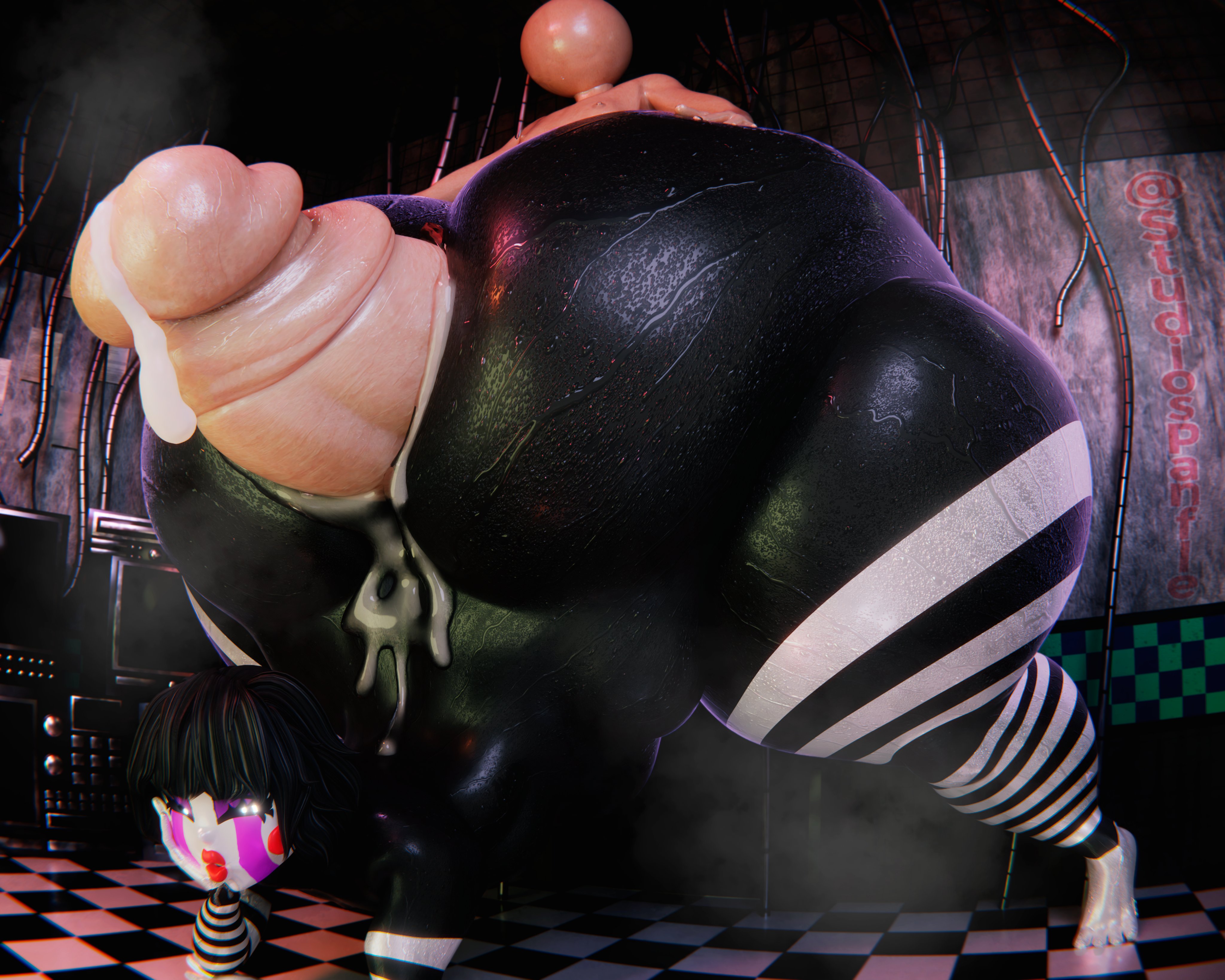 1boy, 1girls, 3d, against the wall, against wall, ass, ass up, big ass, bubble ass, bubble butt, busty, caked up, cum, cum on ass, cum on body, cumming, dat ass, dumptruck ass, enormous ass, fat ass, female, female focus, five nights at freddy's, five nights at freddy's 2, giant ass, gigantic ass, ginormous ass, huge ass, human, jack-o pose, large ass, massive ass, naked, naked female, nude, nude female, panflestudios, penis between ass, plump thighs, puppet (fnaf), puppet (thepuppetlover), straight, sweat, sweatdrop, thick, thick ass, thick thighs, thighs, thunder thighs, voluptuous, voluptuous female