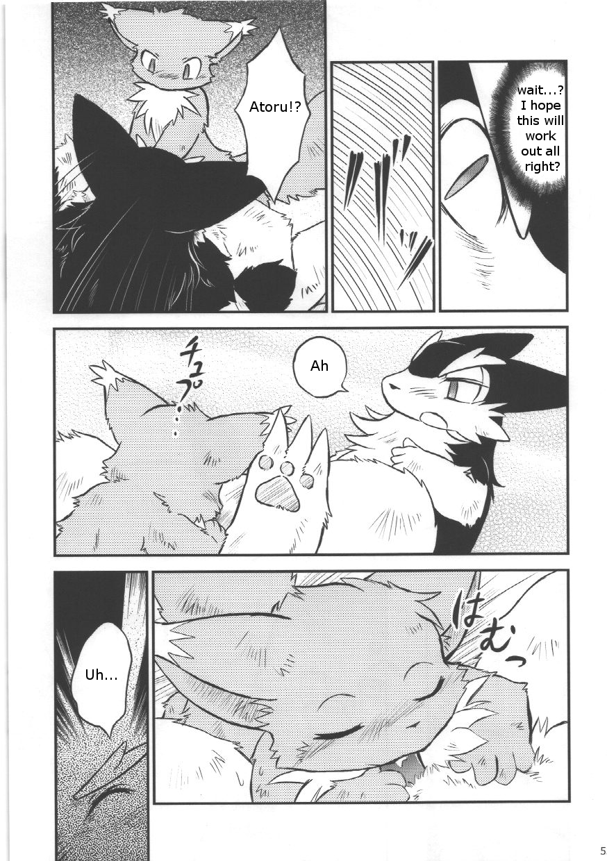 age_difference animal_genitalia anthro atoru black_nose blush canine closed_eyes comic dialogue doujinshi duo english_text fellatio fox fur greyscale hi_res japanese_text looking_pleasured male mammal monochrome open_mouth oral penis saliva seishun_18kin_kippu4 sex size_difference small_dom_big_sub smaller_male text translated waato yaoi young 遠山紅白