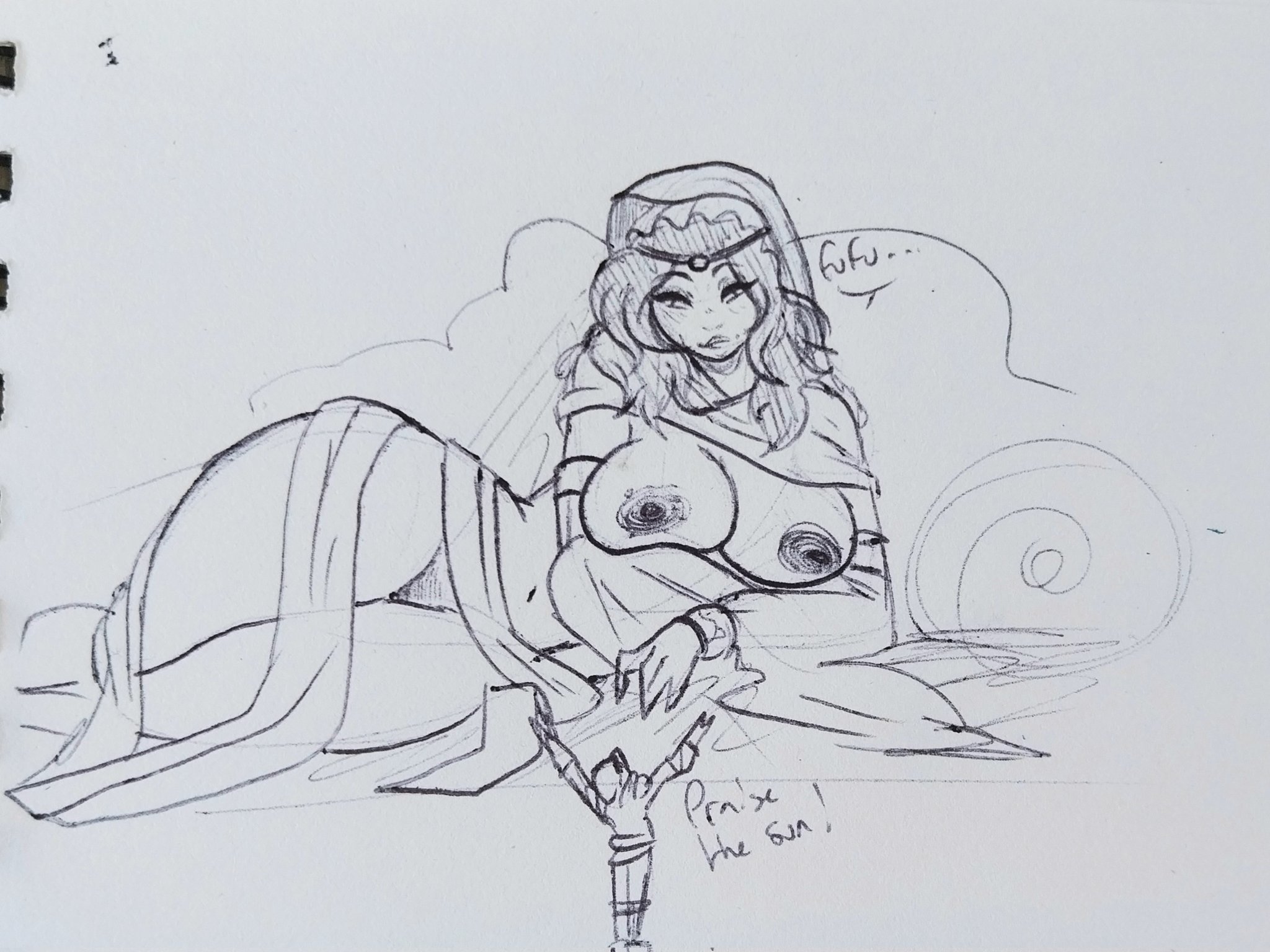 1boy, 1girls, 4:3, breasts, cleavage, dark souls, female, female focus, fromsoftware, giantess, hornibaguette, large breasts, larger female, male, milf, nipples, praise the sun, queen of sunlight gwynevere, tagme, thick thighs, thighs, wide hips