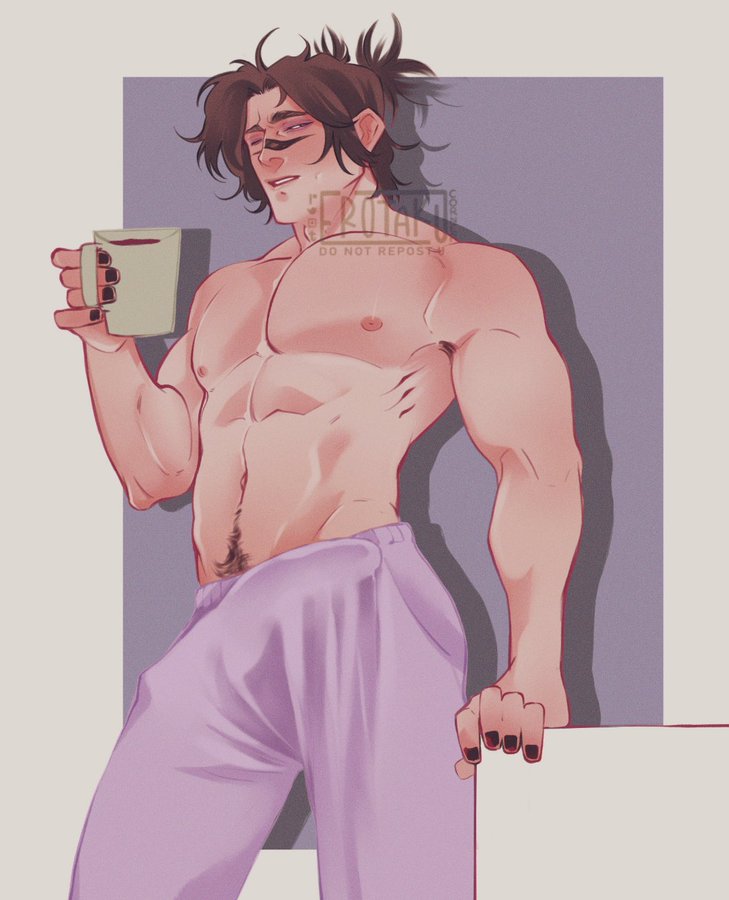 1boy, bulge through clothing, choso kamo, dick print, erection under clothes, erotaku, gay, jujutsu kaisen, male, male only, penis, shirtless male, solo, yaoi