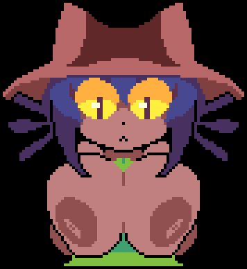 1boy 1boy1girl 1girls 2d ambiguous_gender animated big_breasts boobjob breasts catgirl dark-skinned_female dark_skin female hat looking_at_viewer loop male niko_(oneshot) nipples oneshot paizuri penis pixel_art purple_hair tagme tagme_(artist) titjob watermark yellow_eyes zitsunishi