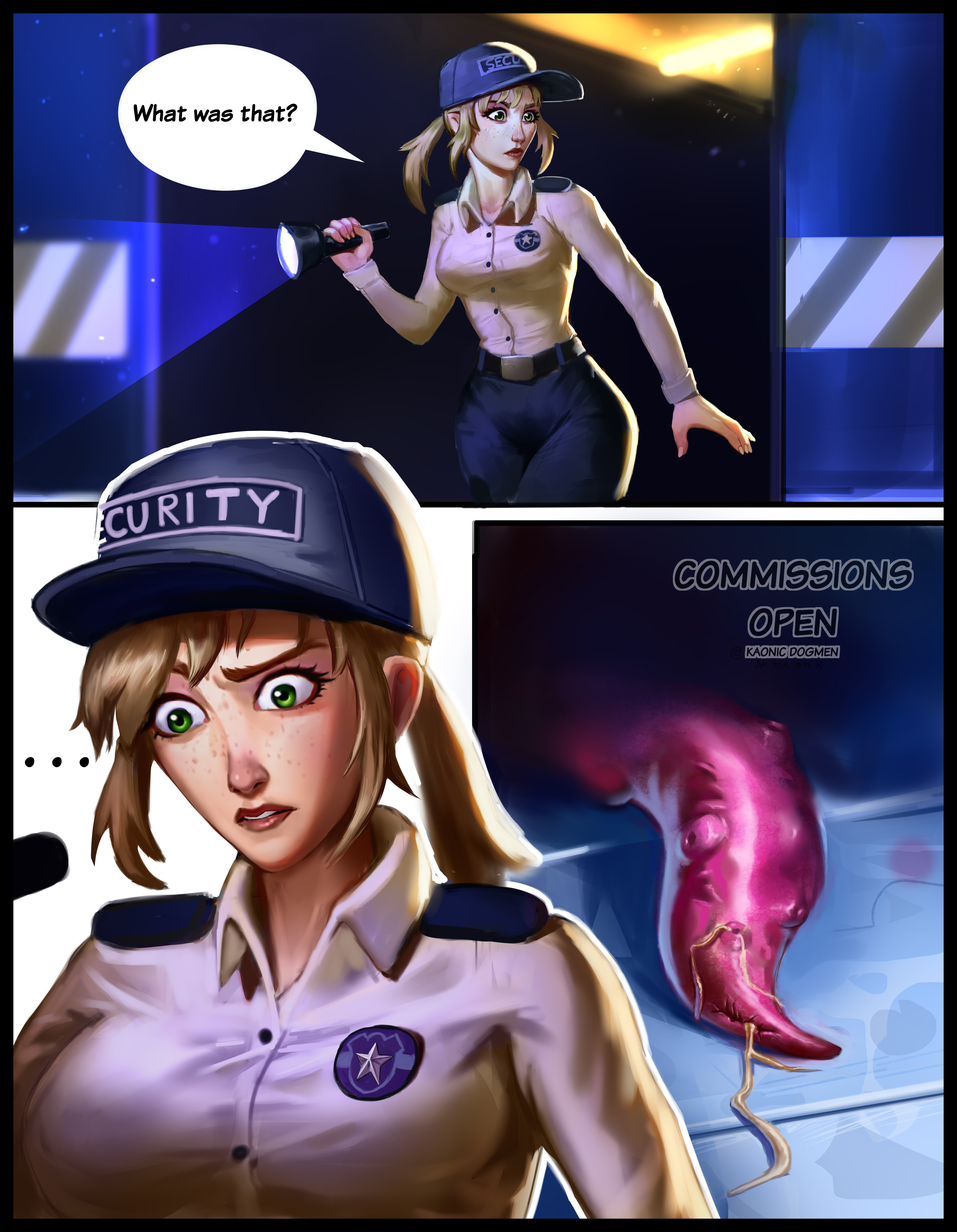 ass, big ass, big breasts, big penis, breasts, comic, comic cover, comic page, commission, dialogue, female, five nights at freddy's, five nights at freddy's: security breach, fnaf, forced, forced oral, forced orgasm, human, kaonicdogmen, male, monster, monster cock, penis, raped by monster, tentacle, vanessa (fnaf), vannfive nights at freddy's:security breach, vanny (fnaf)