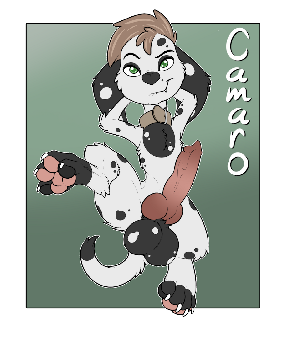 1boy animal_genitals animal_penis arms_behind_head balls big_balls big_penis biting_lip biting_own_lip black_body black_fur black_spots brown_hair camaro_(psy101) canid canine canine_genitals canine_penis canis claws cock collar cub dalmatian dick digital_drawing_(artwork) digital_media_(artwork) dog_collar domestic_canine domestic_dog erect_penis erection feet feet_fetish feral feral_focus feral_male feral_only fluffy fluffy_hair genitals green_eyes hair hi_res high_resolution highres hind_legs hindlegs hindpaw knot knotted_penis leg_raise leg_up long_ears looking_at_viewer male male_canine male_cub male_dog male_feral male_focus male_only oerba_yun_fang original original_character paw_fetish pawpads paws penis pink_penis psy101 puppy raised_leg simple_background smile smiling smiling_at_viewer solo solo_feral solo_focus solo_male spots spotted_balls spotted_body spotted_fur tail toe_claws toes veiny_penis white_body white_fur white_spots young younger_male