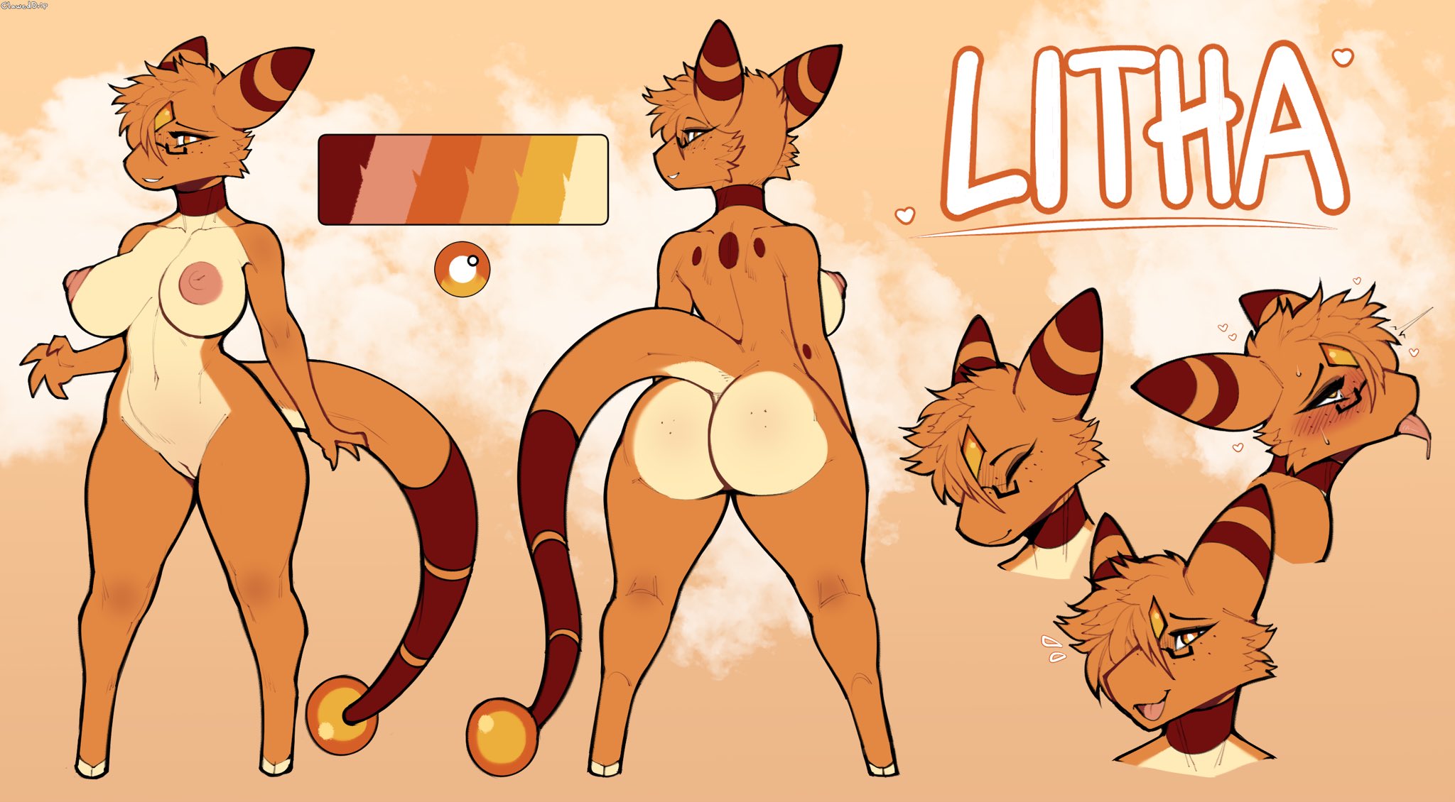 ampharos, breasts, claweddrip, furry, litha (stormysparkler), litho (stormysparkler), pokemon, pokemon (species), pussy, vagina