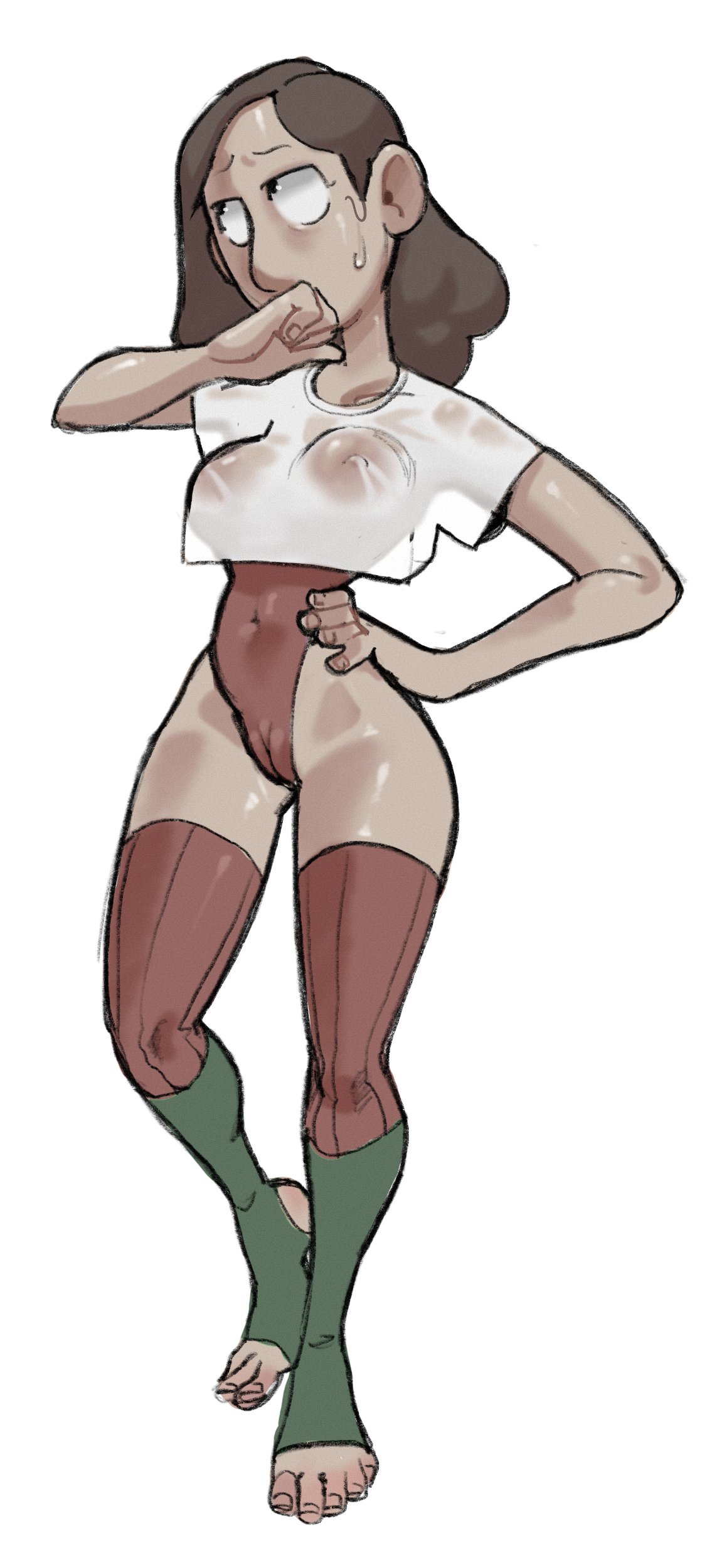 1girls, female, hilda (series), human, johanna (hilda), jpeg, leotard, milf, netflix, numbskull